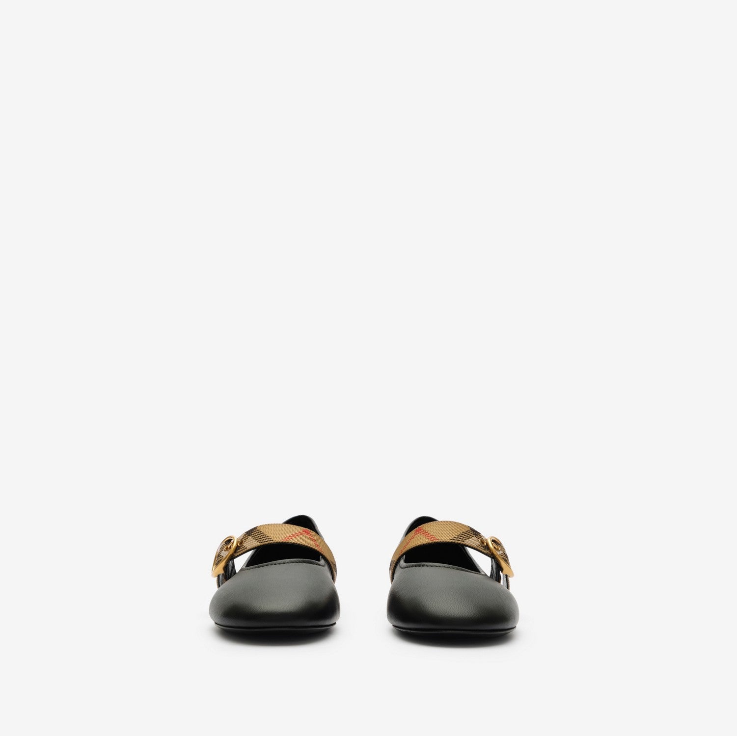 Check Strap Leather Robin Ballerinas