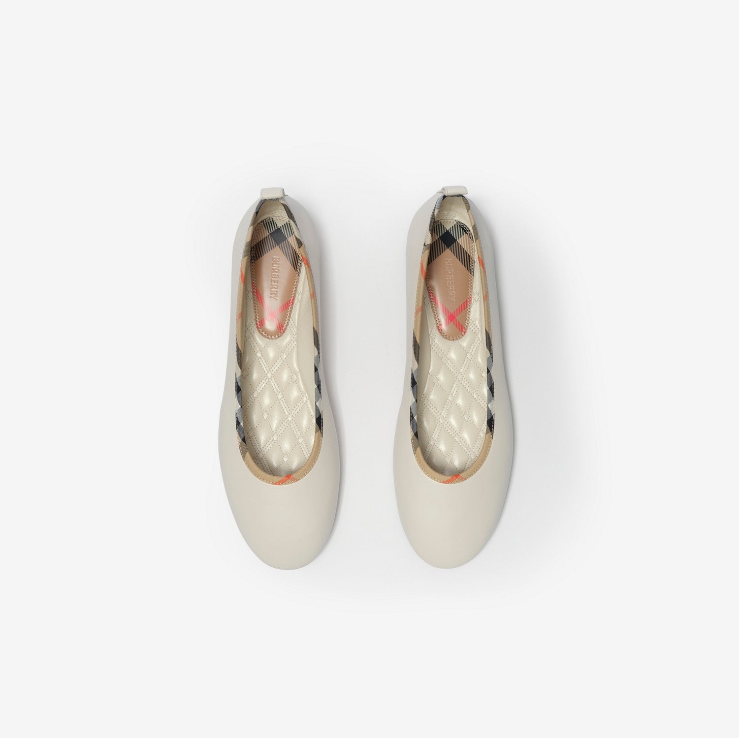 Check Trim Leather Robin Ballerinas