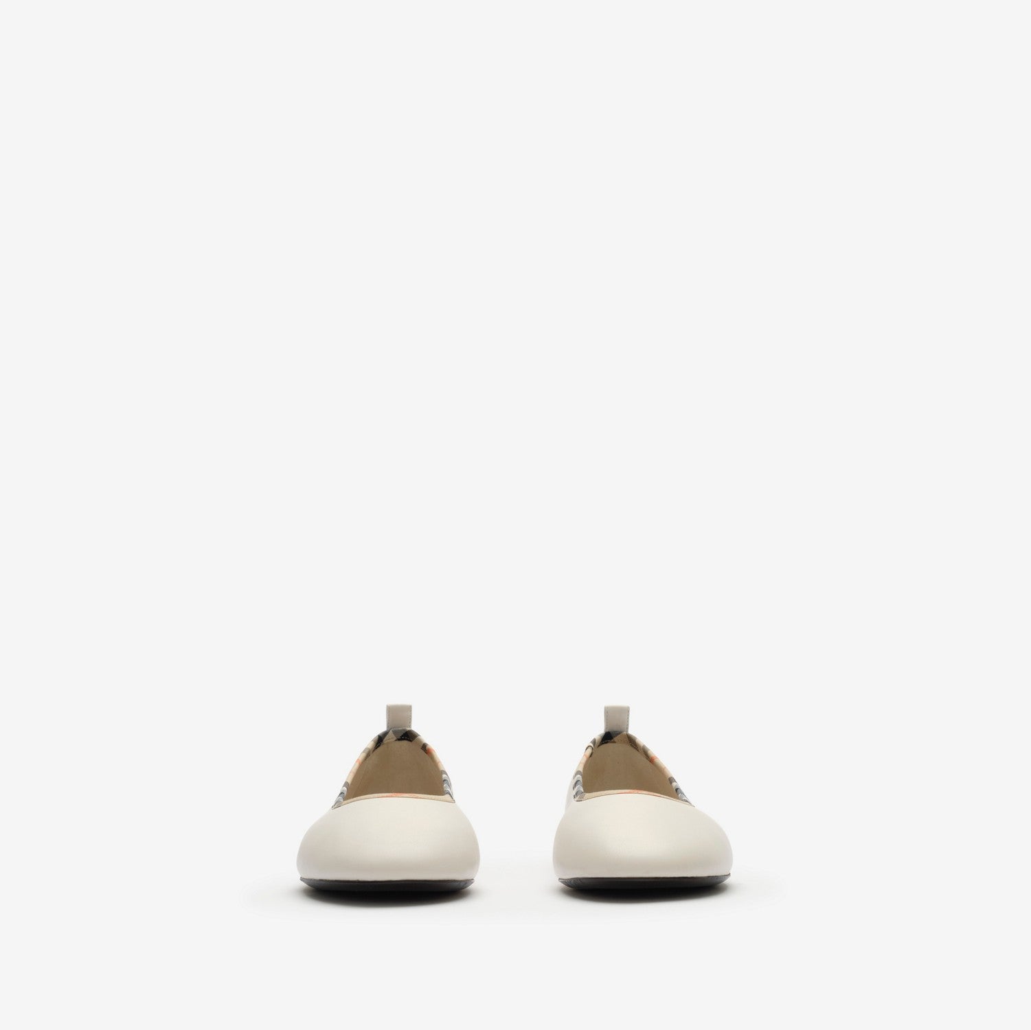 Check Trim Leather Robin Ballerinas