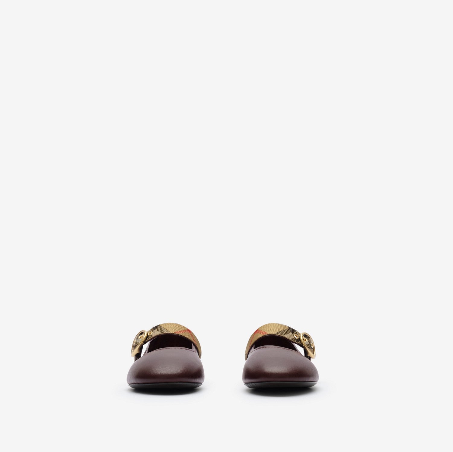 Check Strap Leather Robin Ballerinas