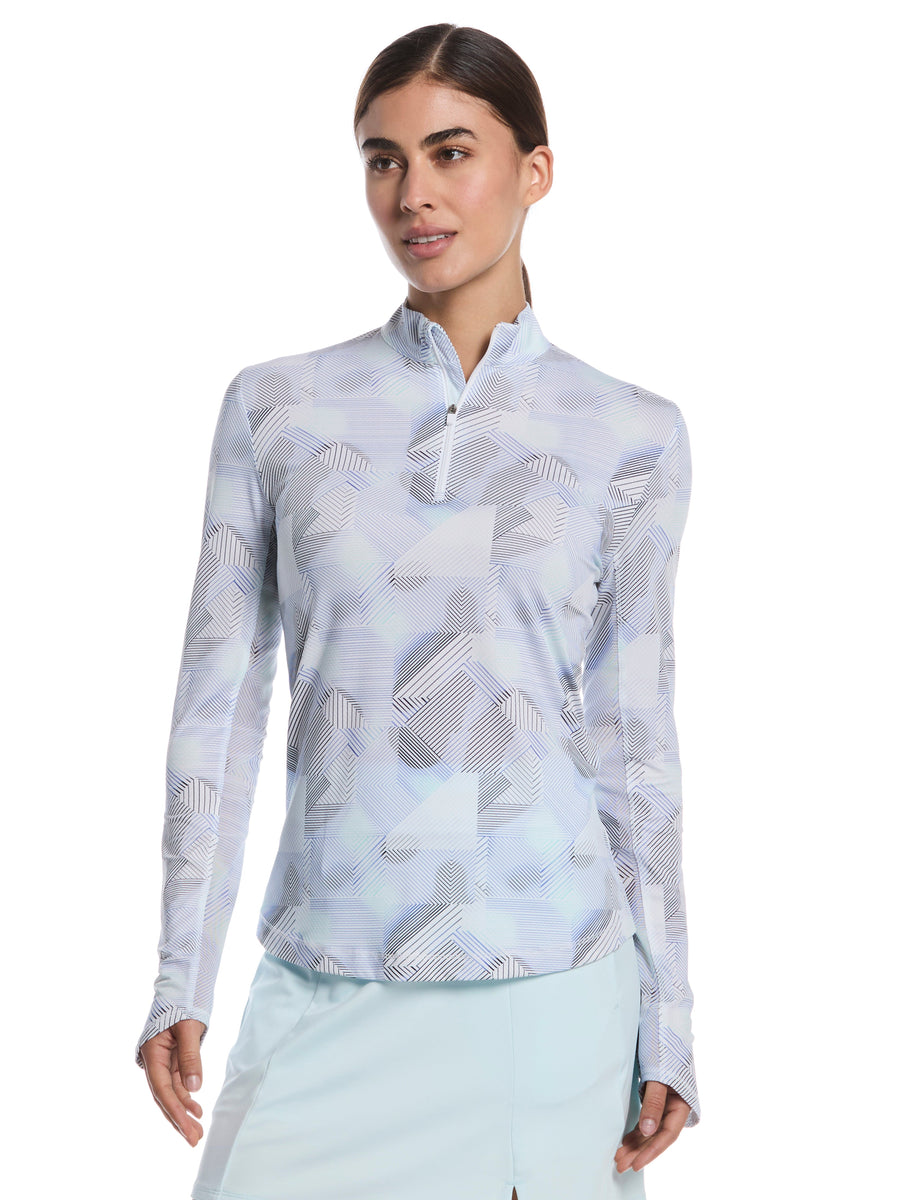 Womens Active Geo Print Long Sleeve Sun Protection