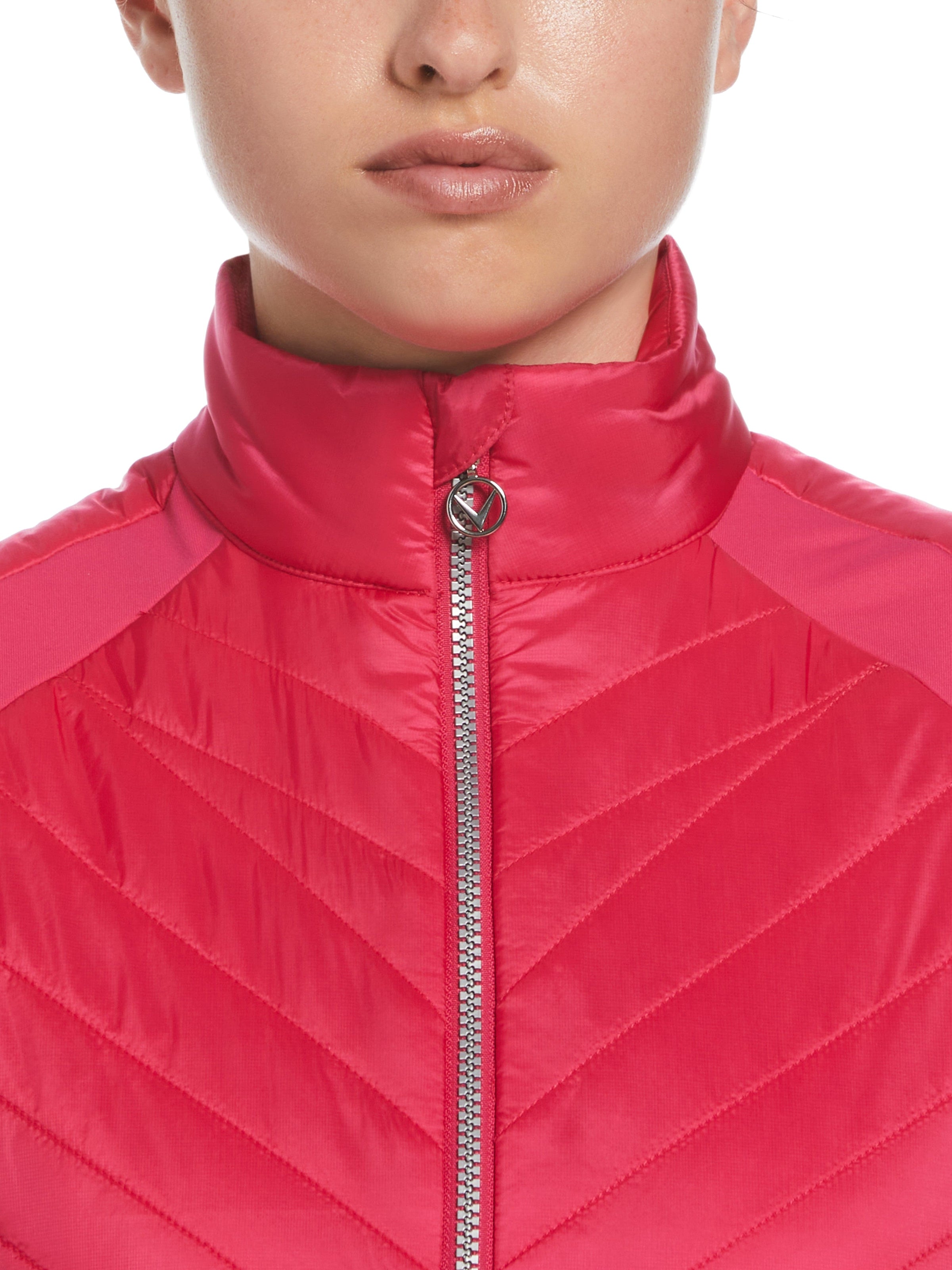 Womens Chevron Quilted Sleeveless Golf Vest