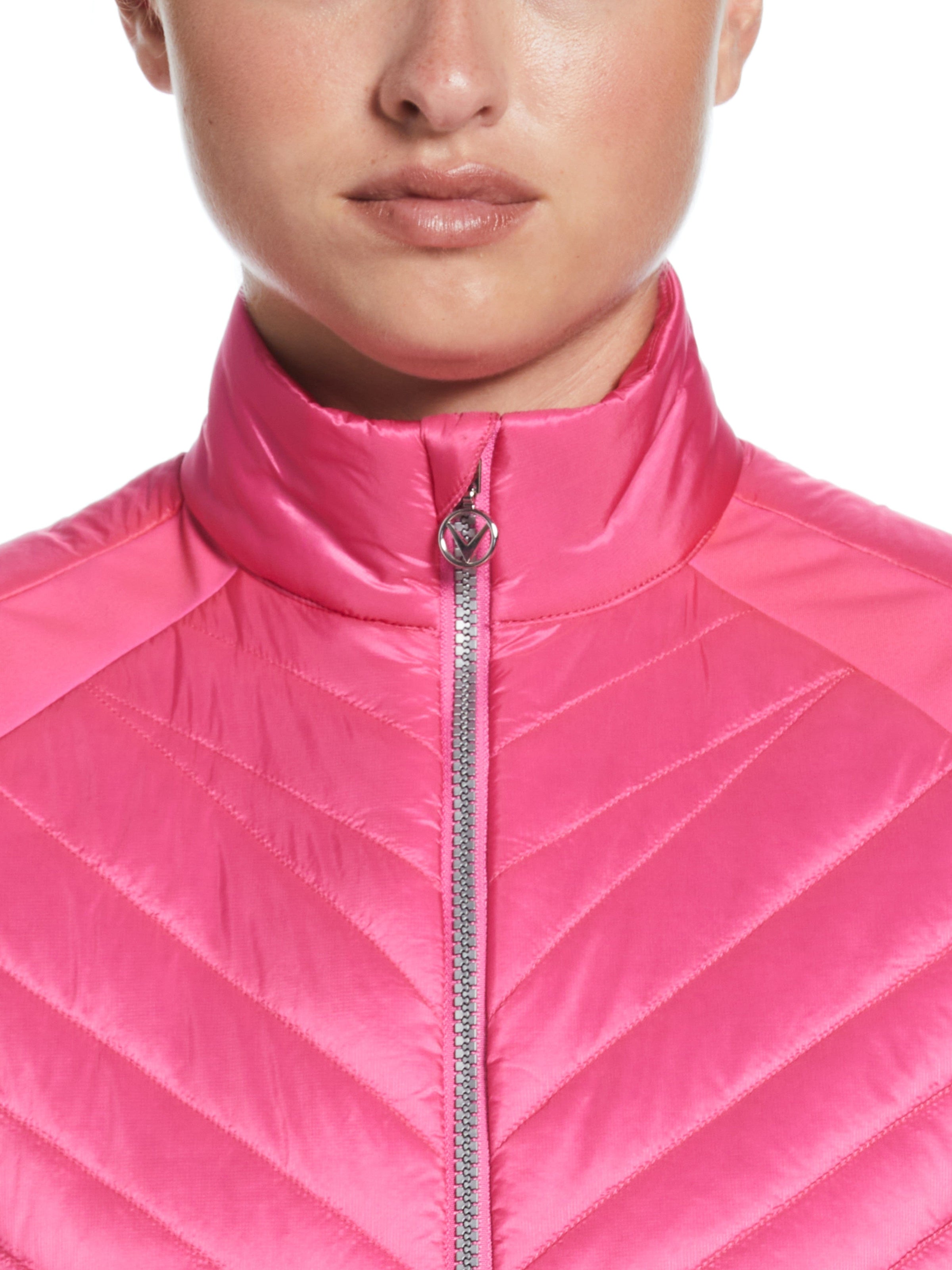 Womens Chevron Quilted Sleeveless Golf Vest