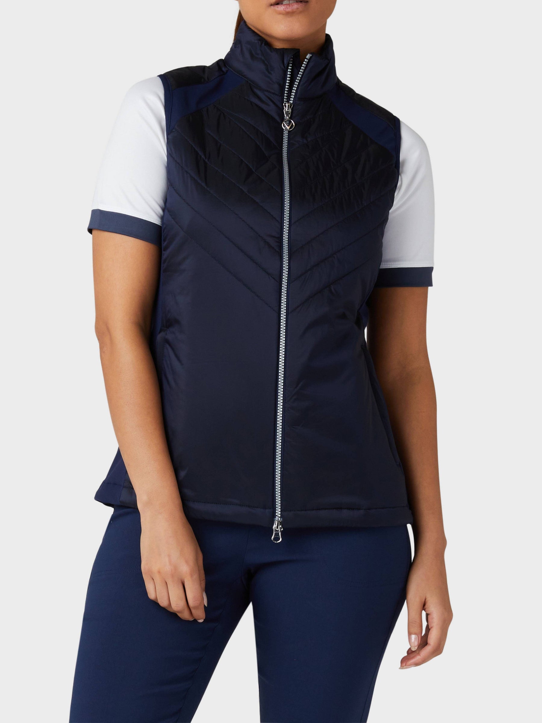 Womens Chevron Quilted Sleeveless Golf Vest