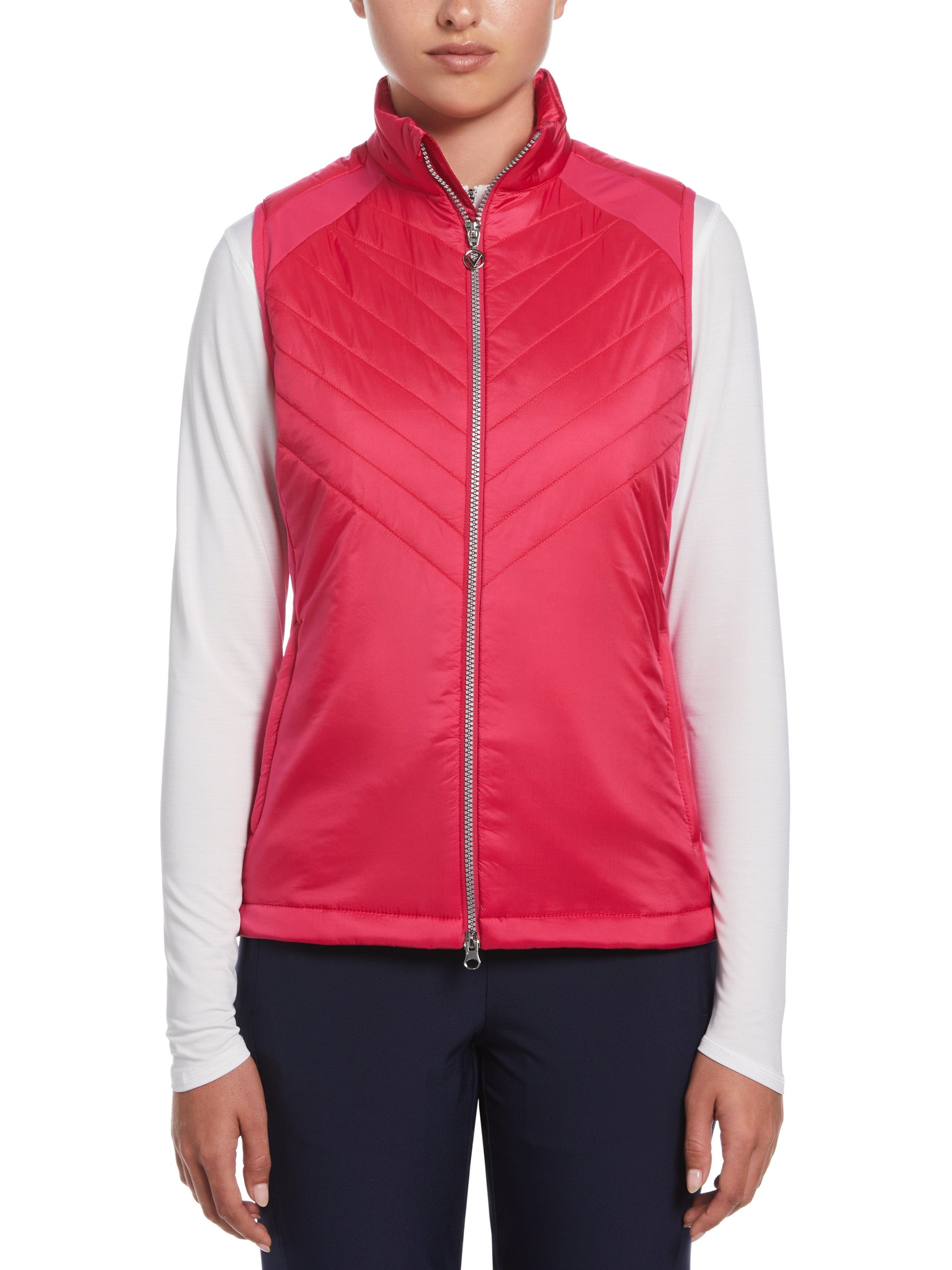 Womens Chevron Quilted Sleeveless Golf Vest