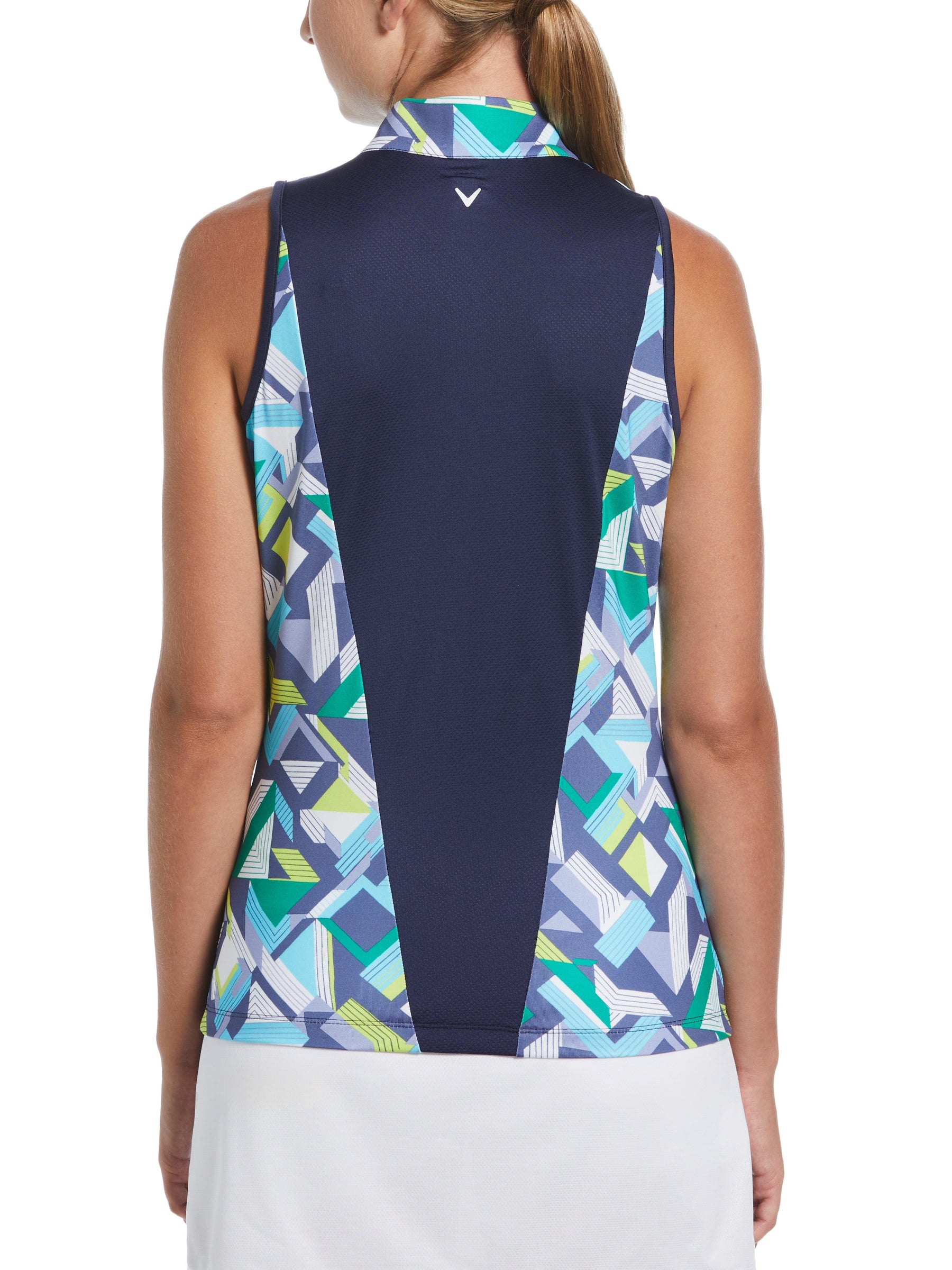 Womens Colliding Chevron Geo Print Golf Shirt