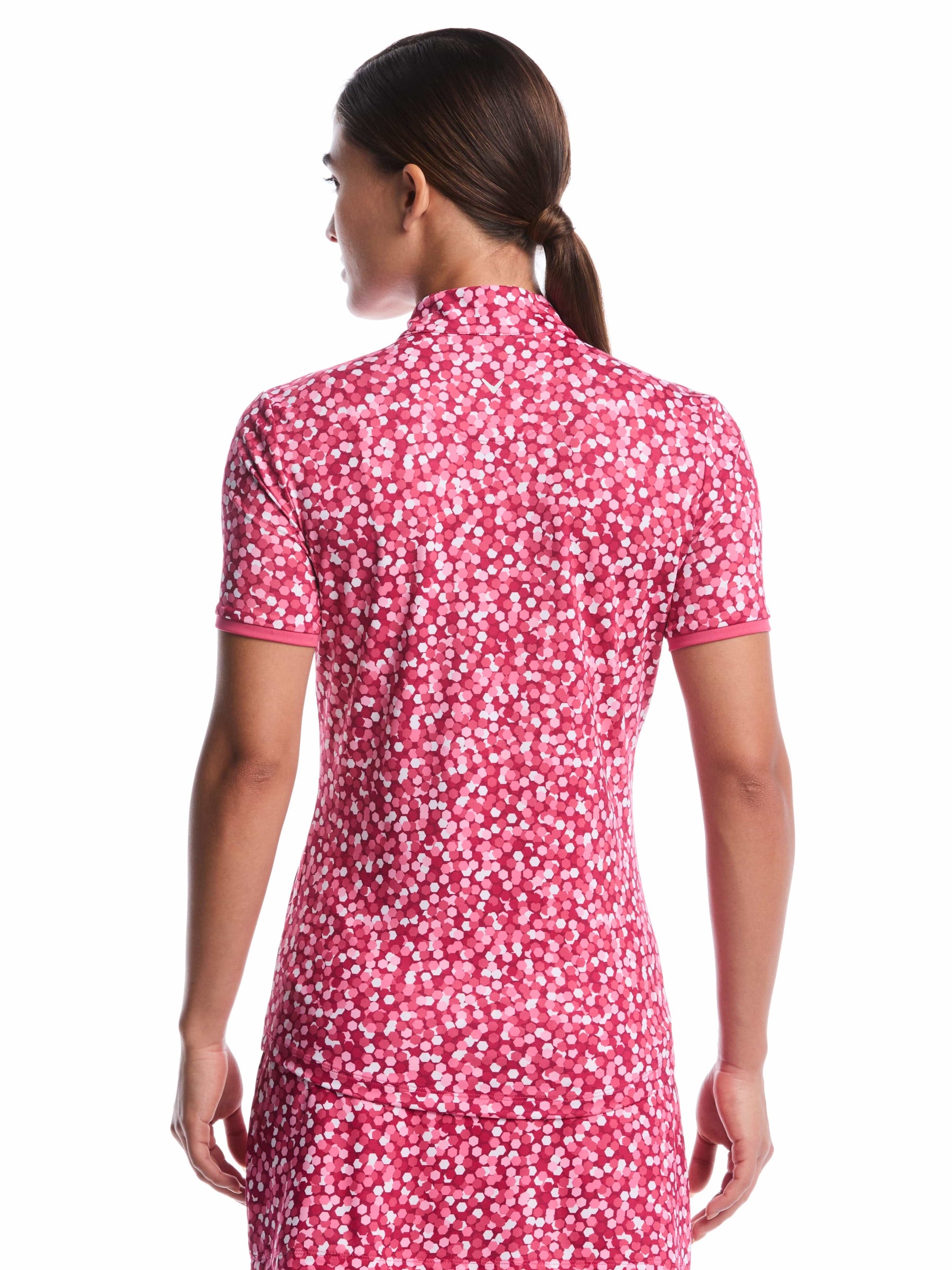 Womens Confetti Zip Polo