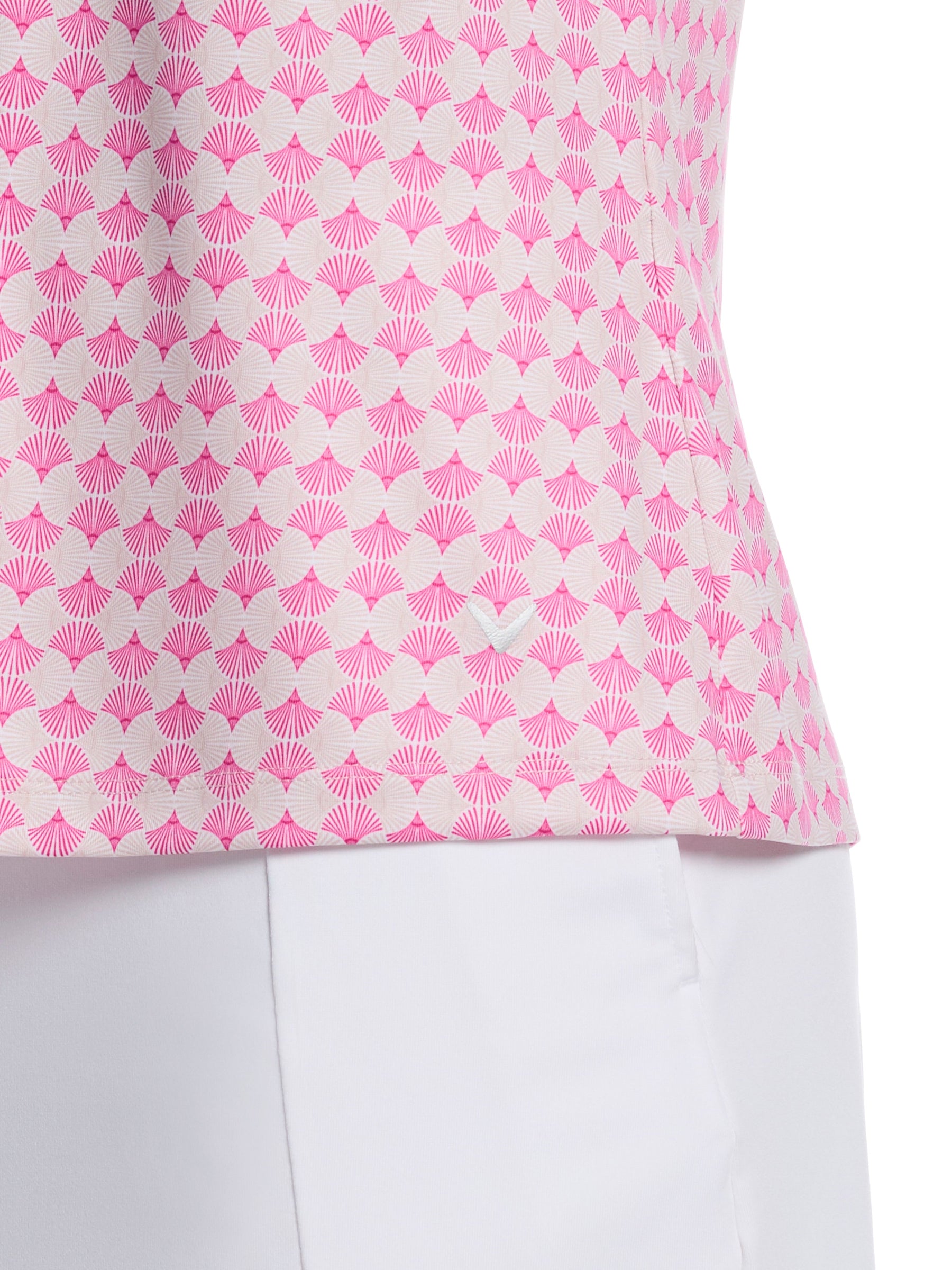 Womens Deco Geo Print Mesh Insert Polo
