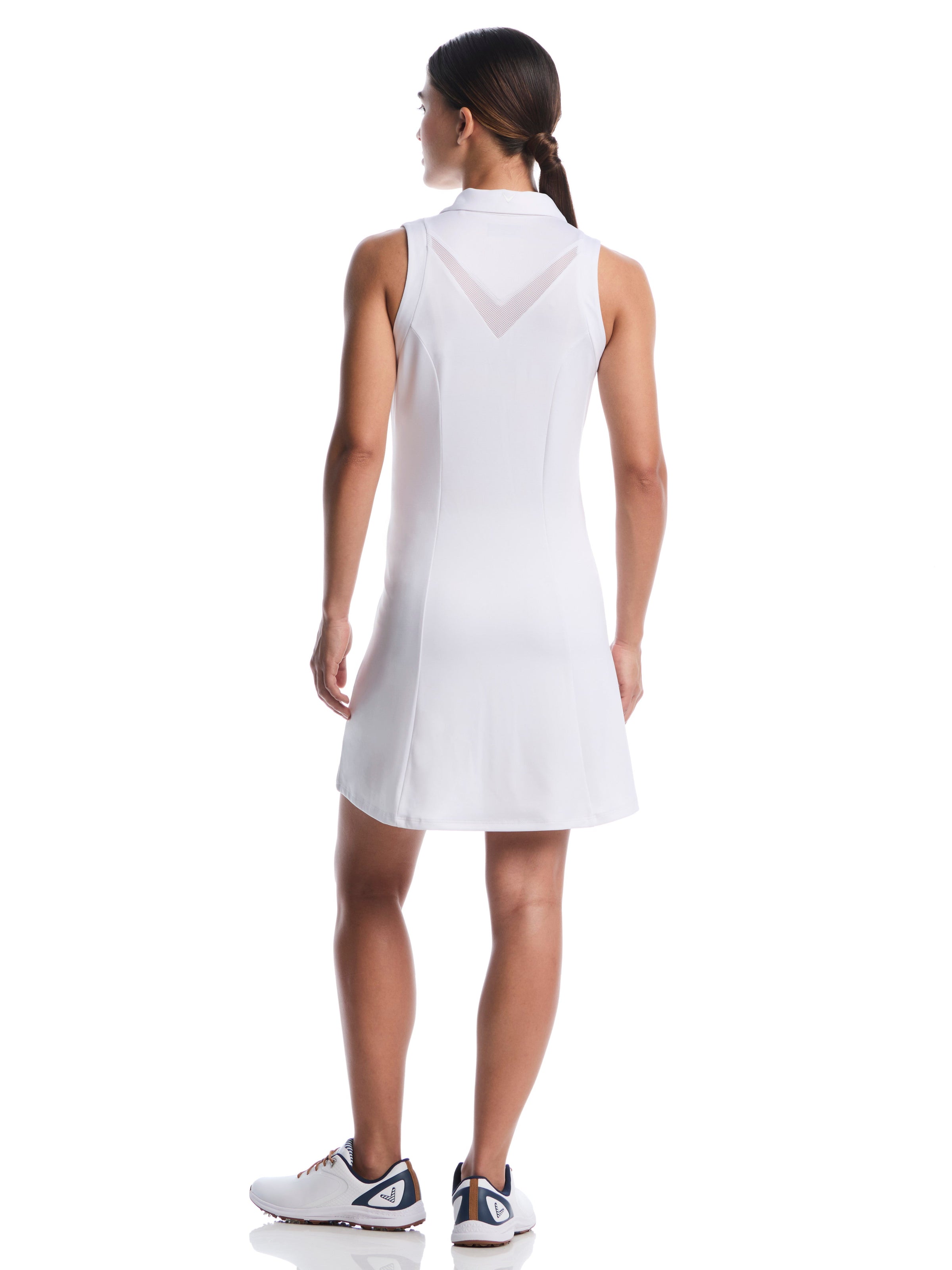 Womens Flounce Dress With Mesh