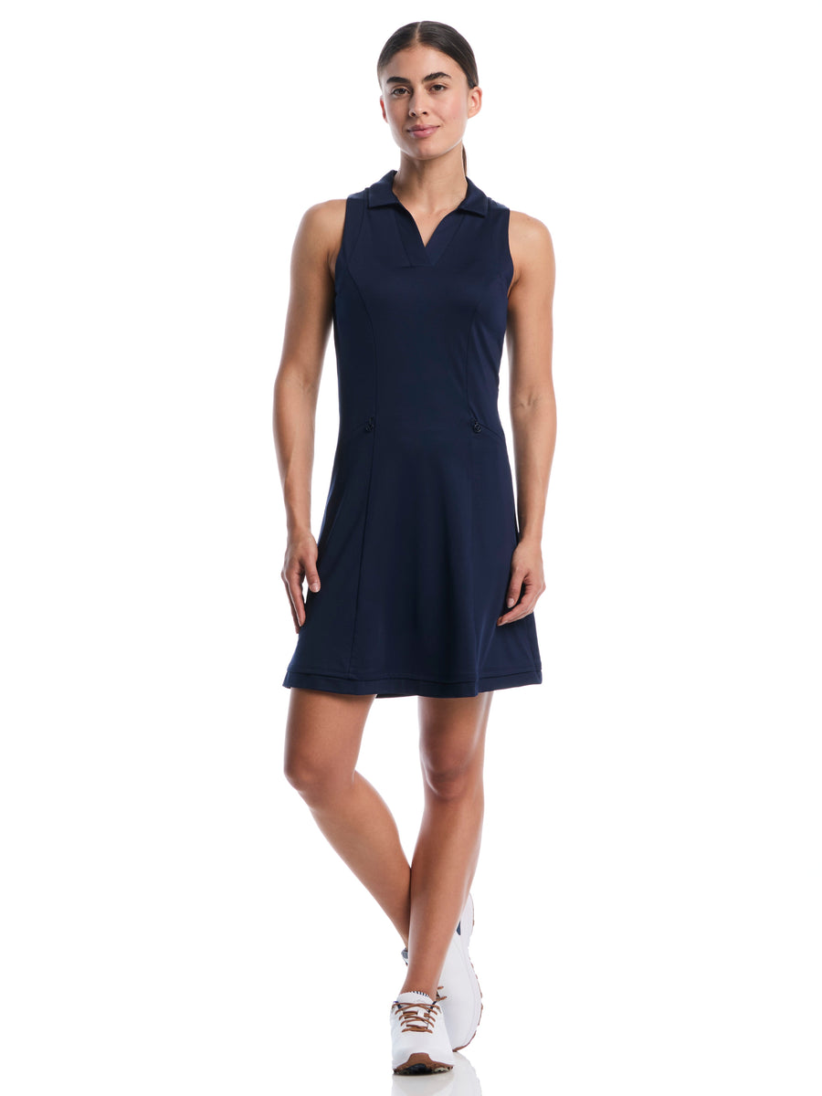 Womens Flounce Dress With Mesh