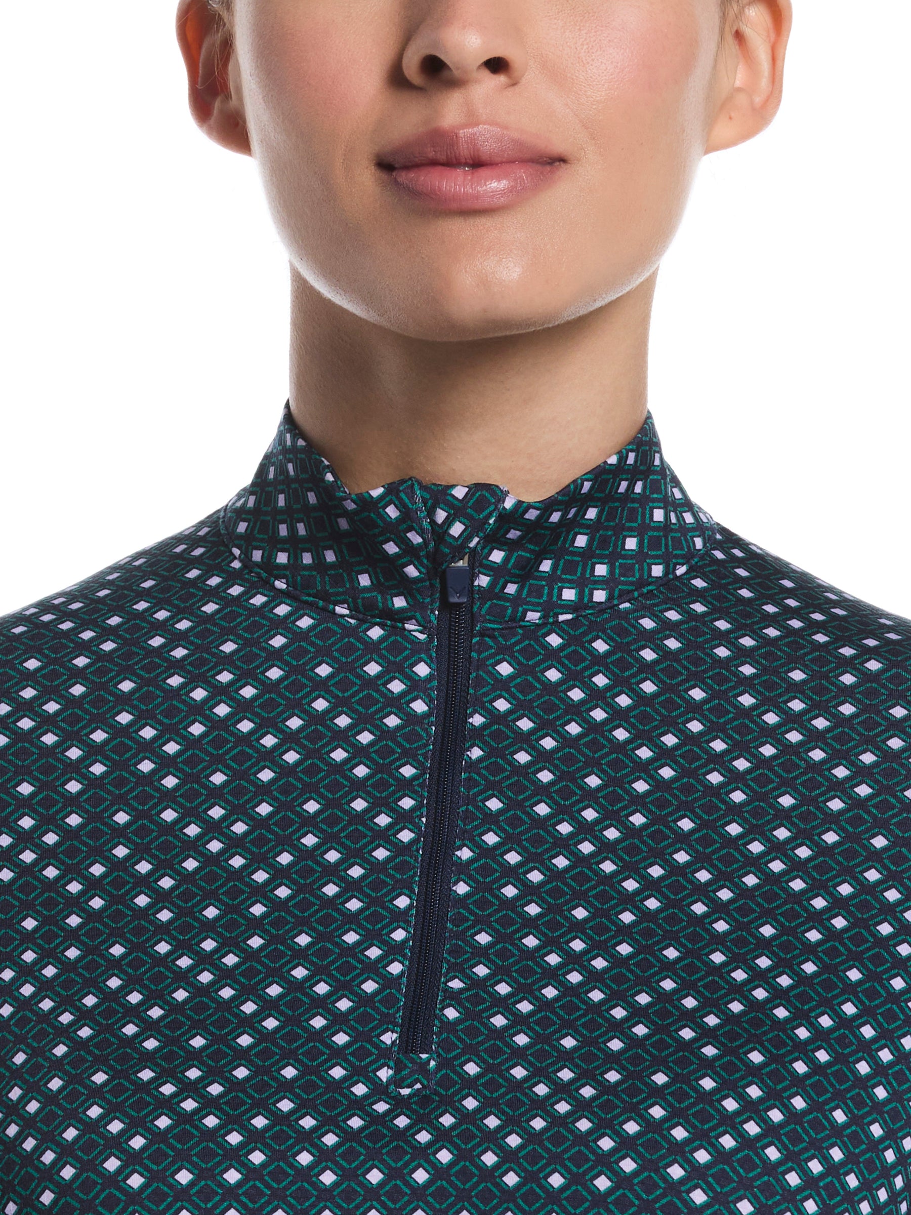 Womens Framing Geo Print Golf Shirt