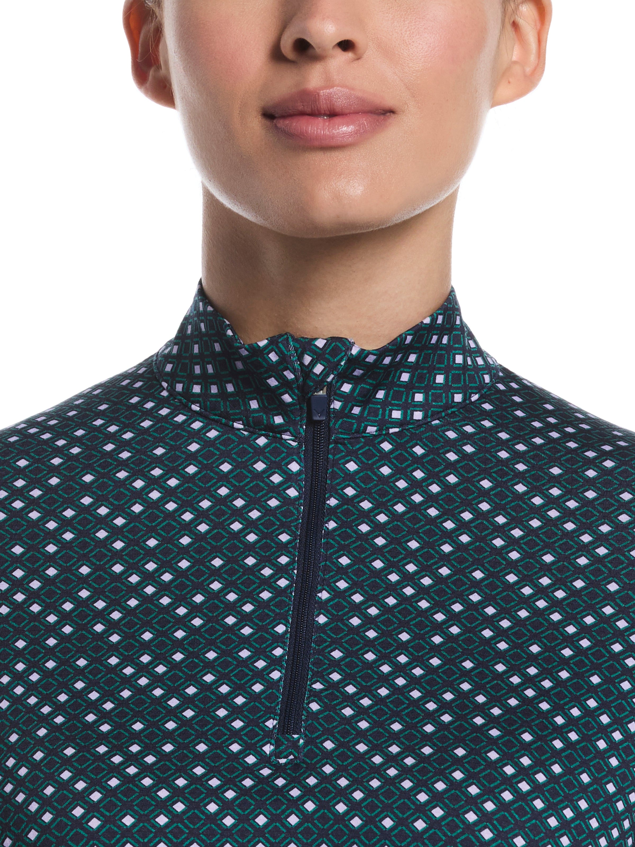 Womens Framing Geo Print Golf Shirt