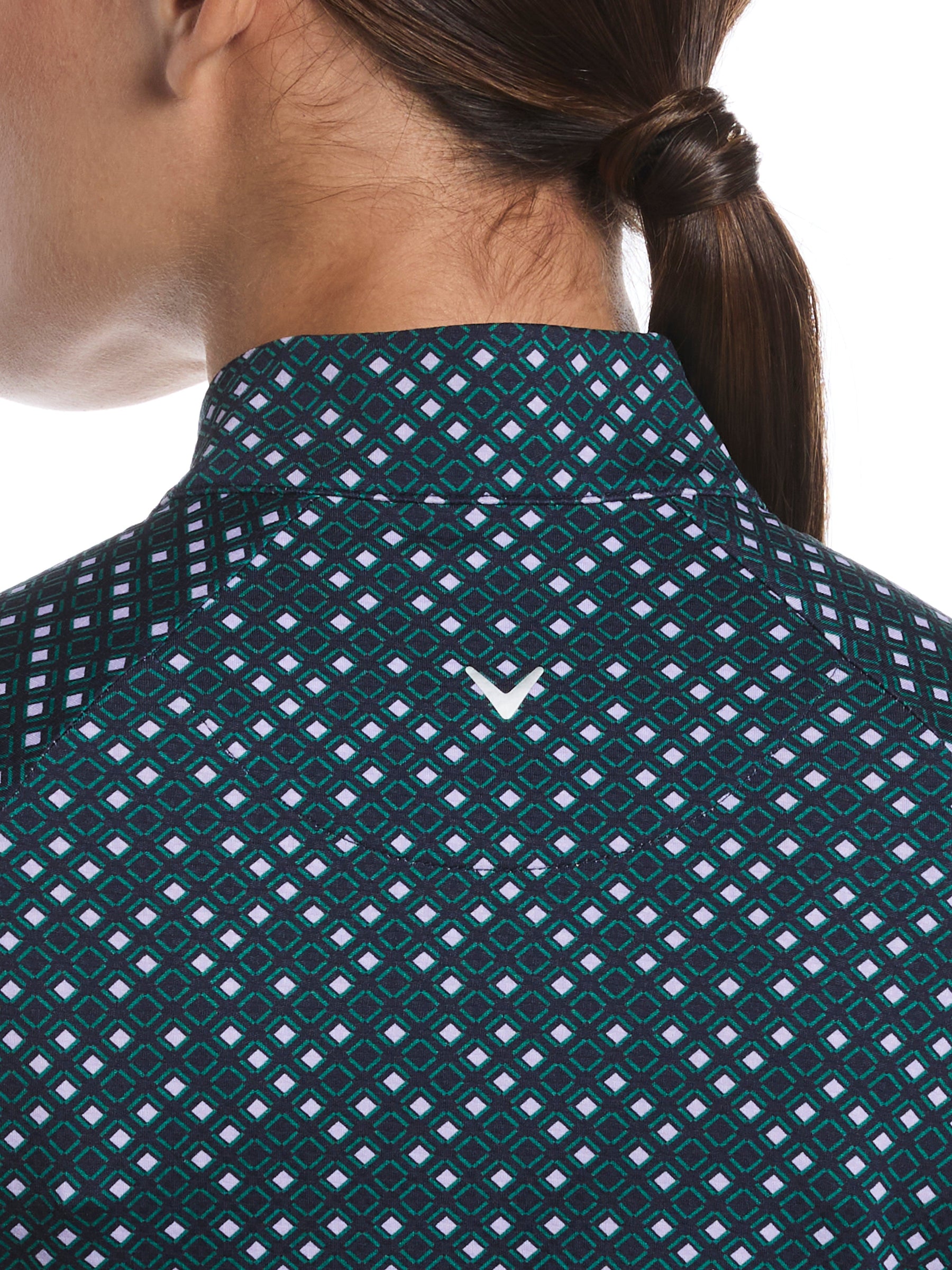 Womens Framing Geo Print Golf Shirt