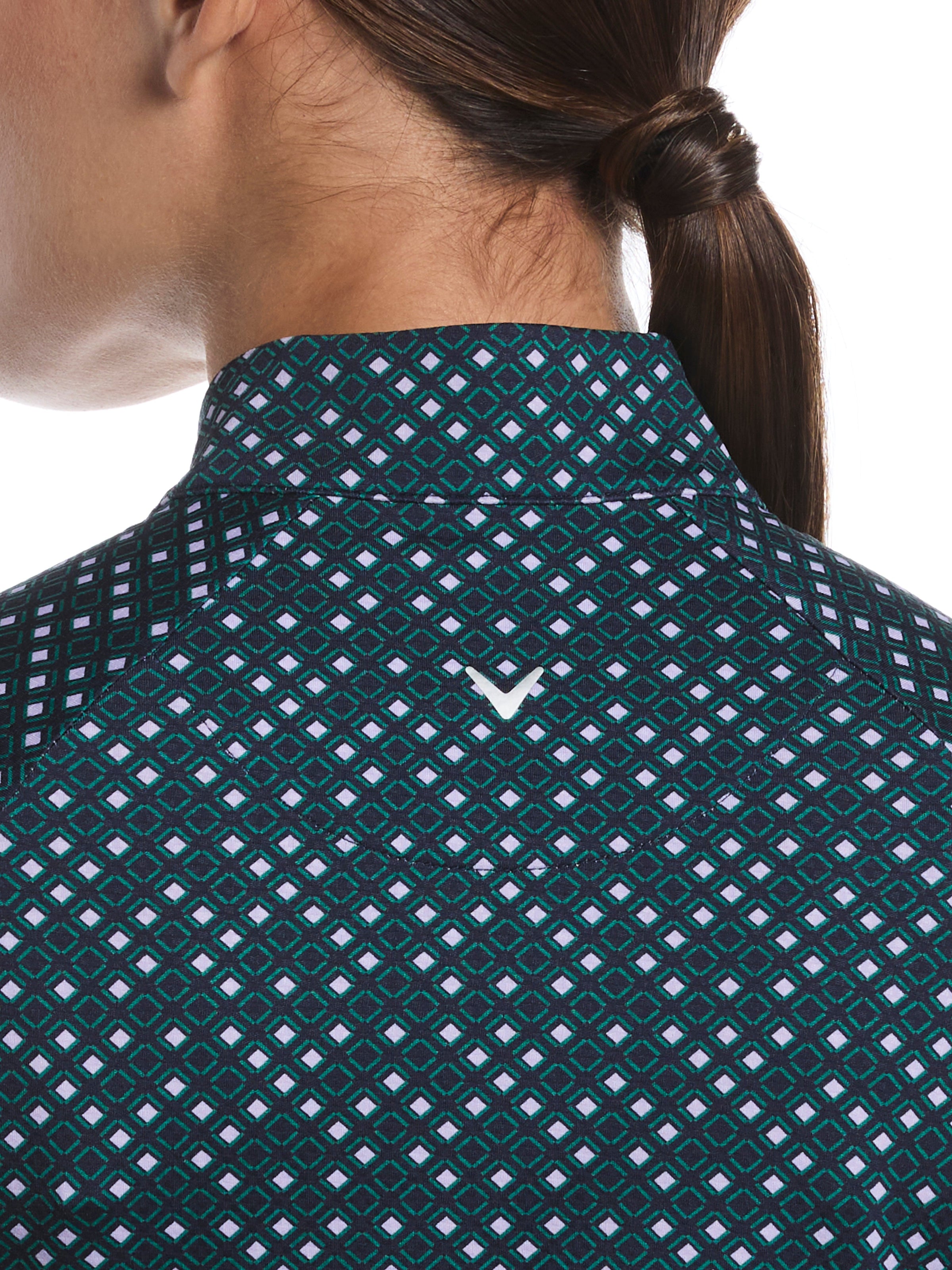 Womens Framing Geo Print Golf Shirt
