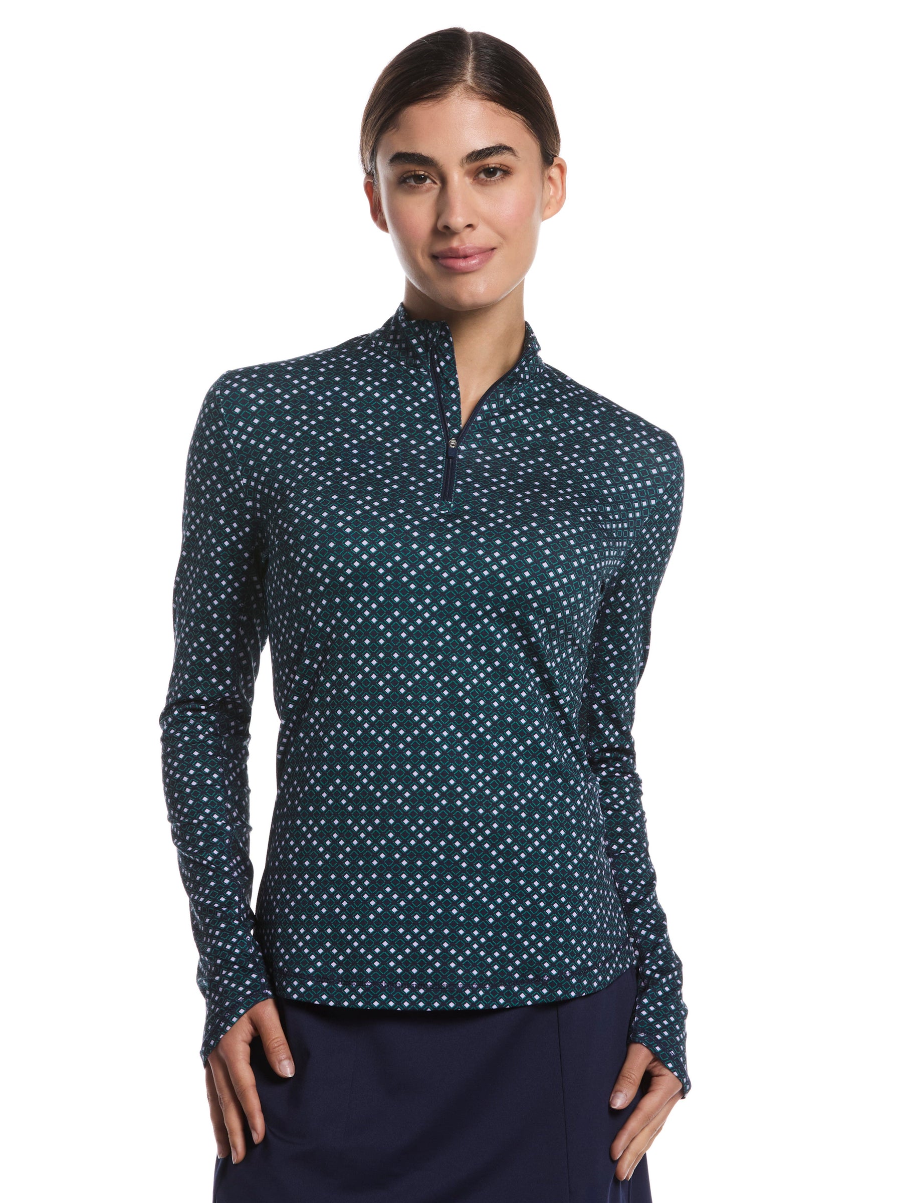 Womens Framing Geo Print Golf Shirt