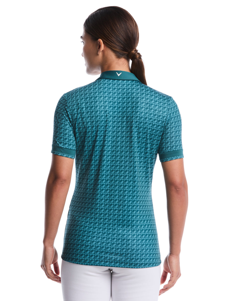 Womens Geo Printed Polo