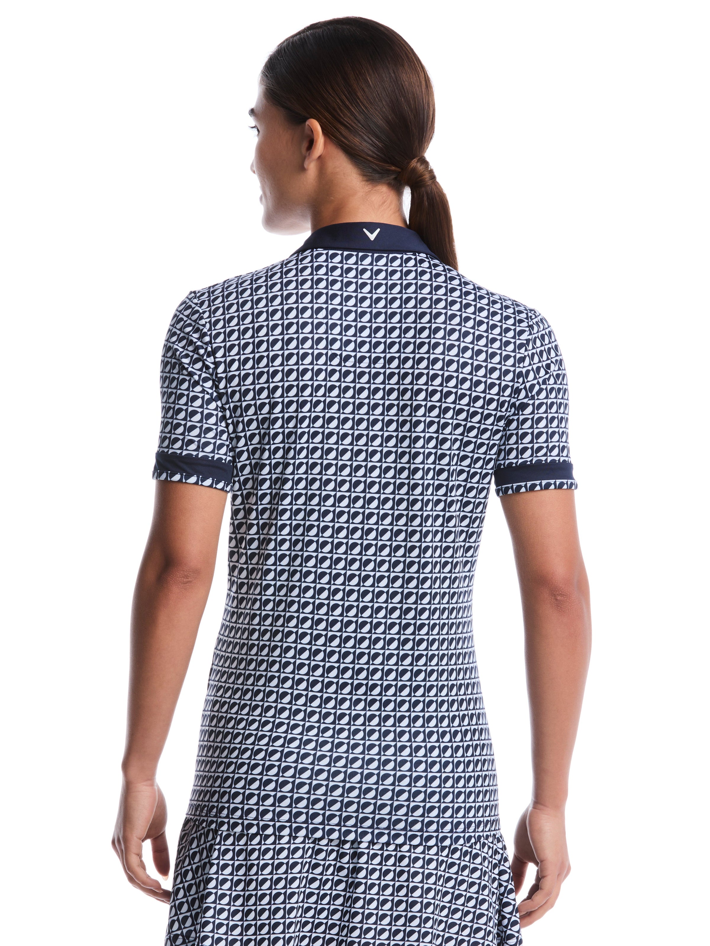 Womens Geo Printed Polo