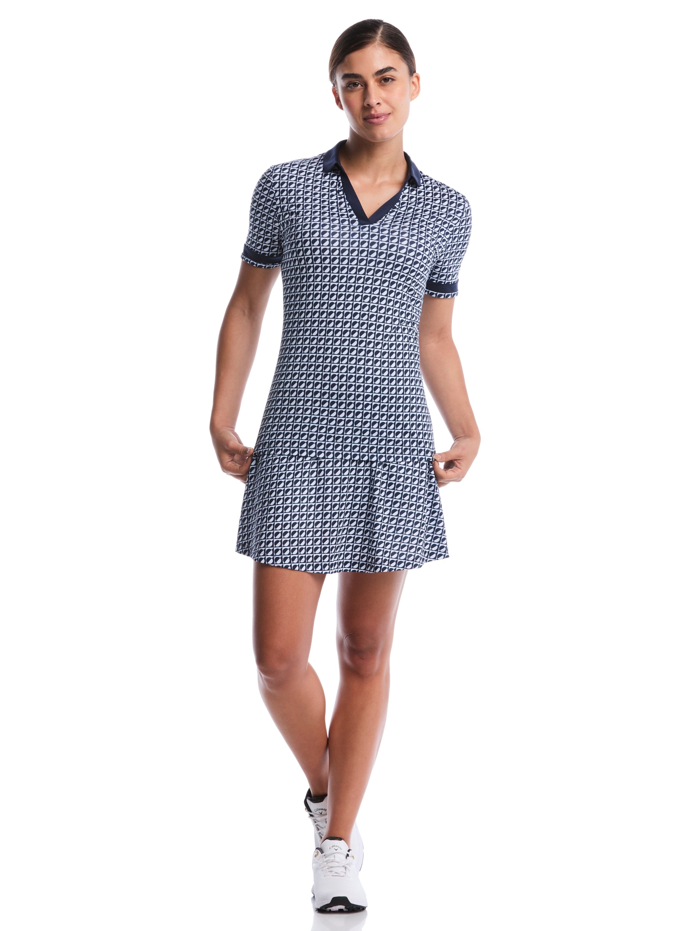 Womens Geo Printed Polo