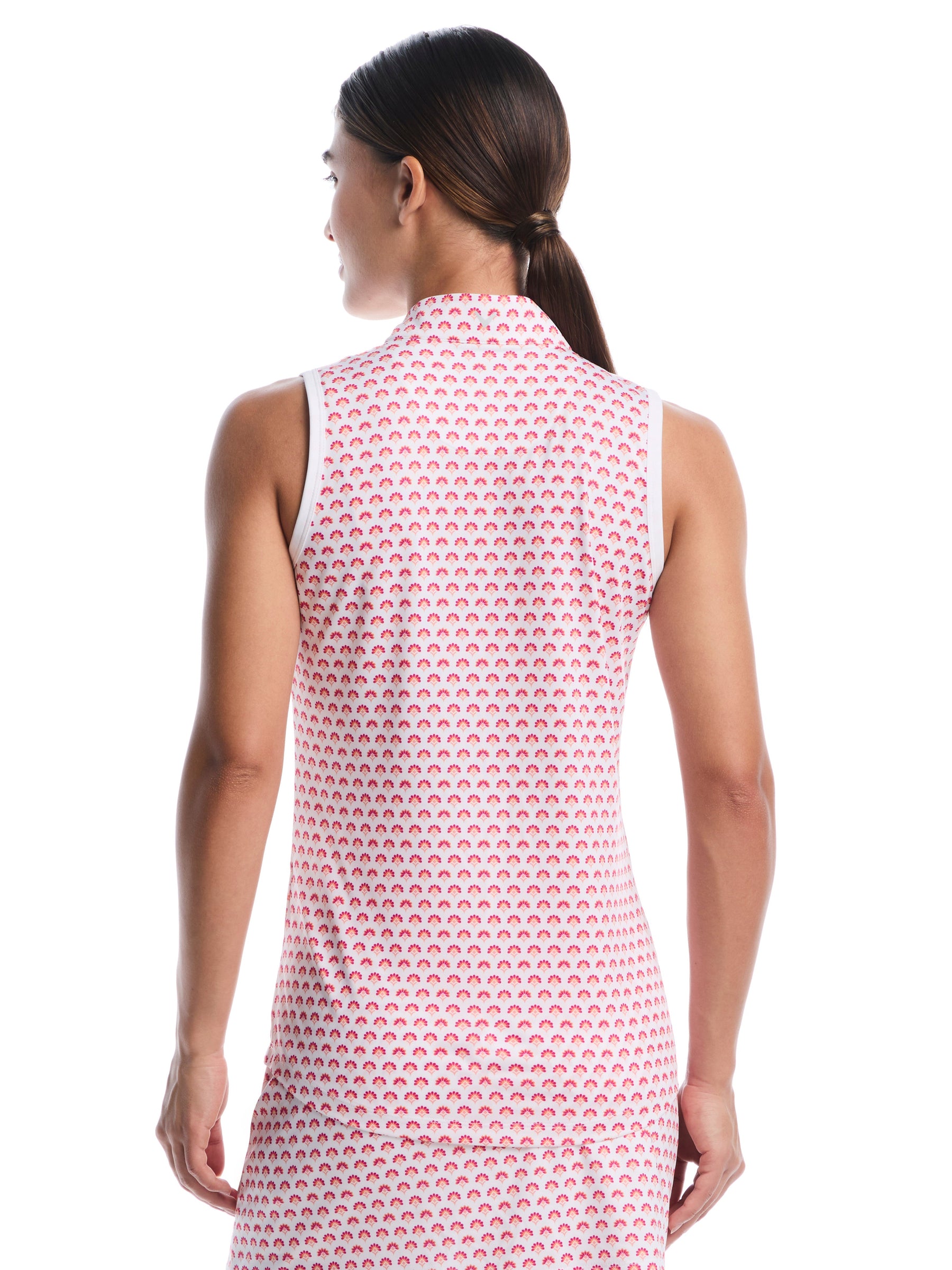 Womens Gradient Geo Print Golf Polo