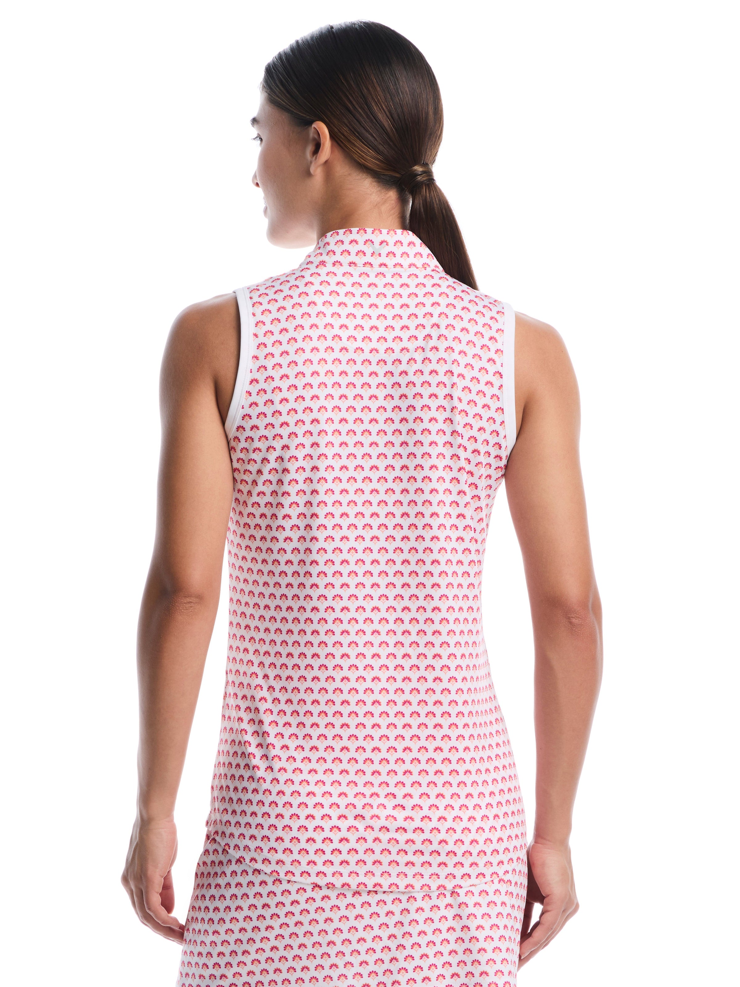 Womens Gradient Geo Print Golf Polo