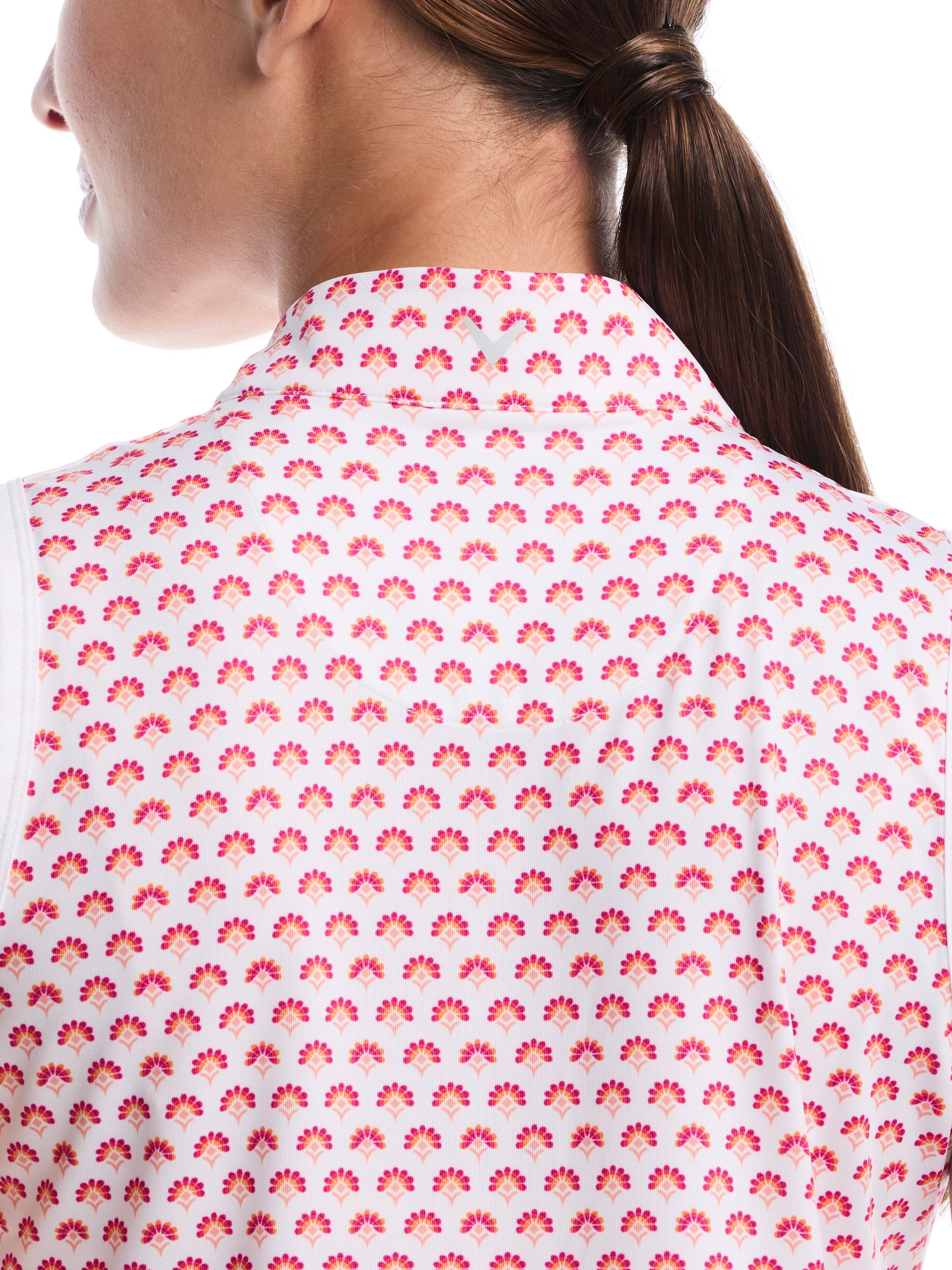 Womens Gradient Geo Print Golf Polo