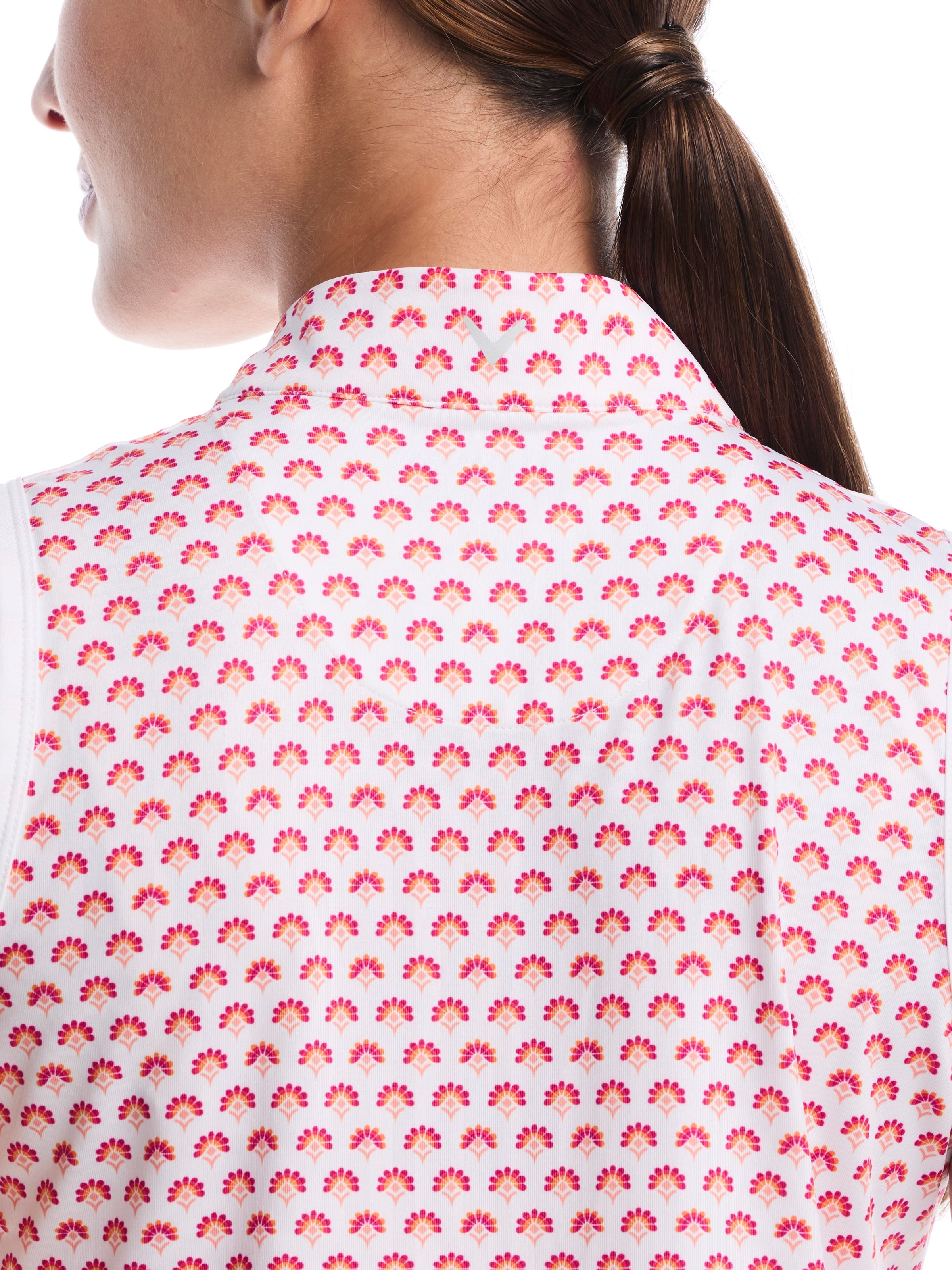 Womens Gradient Geo Print Golf Polo