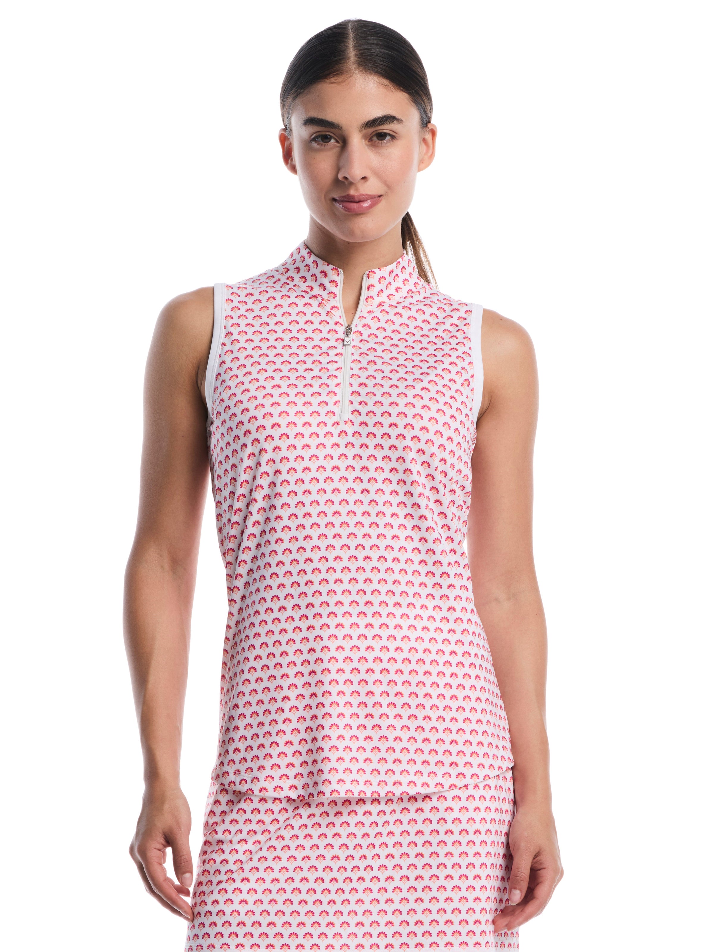 Womens Gradient Geo Print Golf Polo