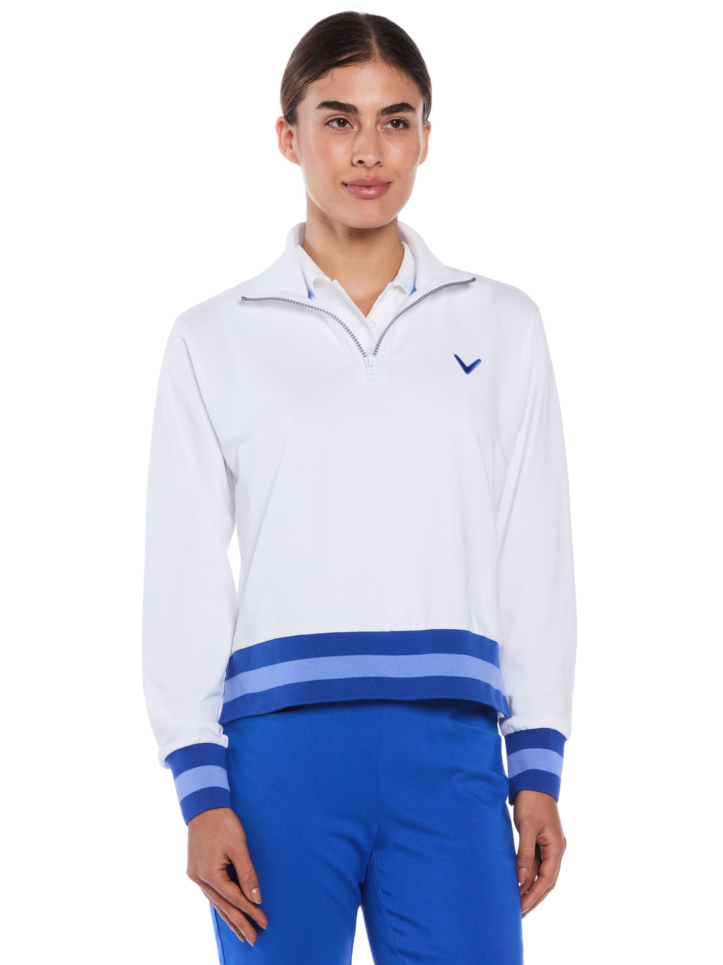 Womens Lightweight Cropped Quarter Zip Golf Shirt
