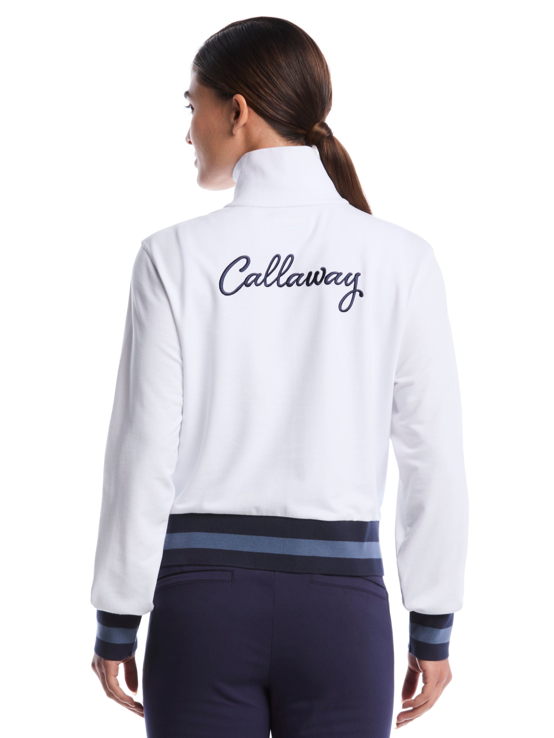 Womens Lightweight Cropped Quarter Zip Golf Shirt