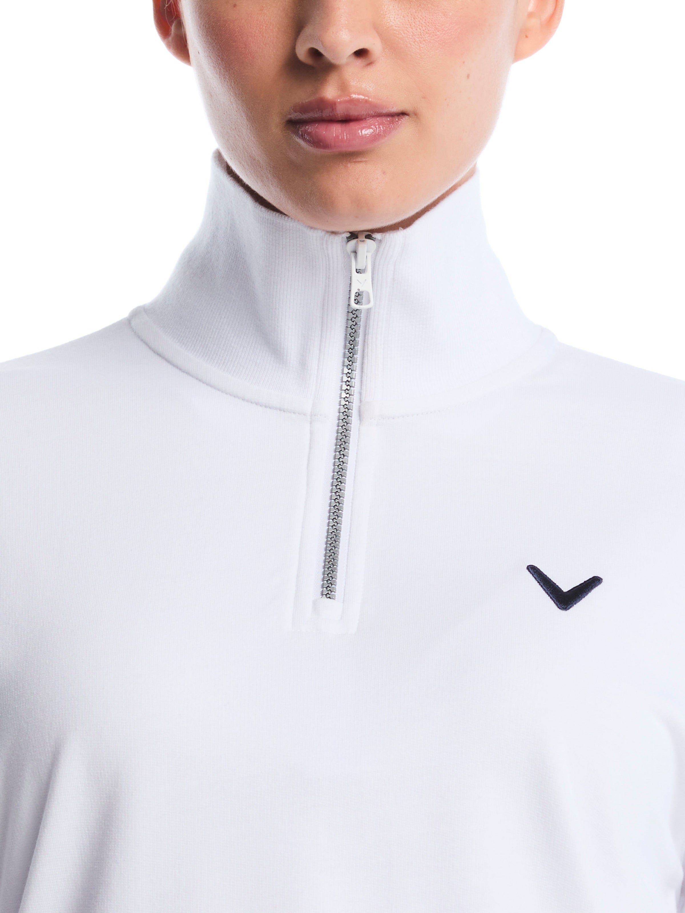 Womens Lightweight Cropped Quarter Zip Golf Shirt