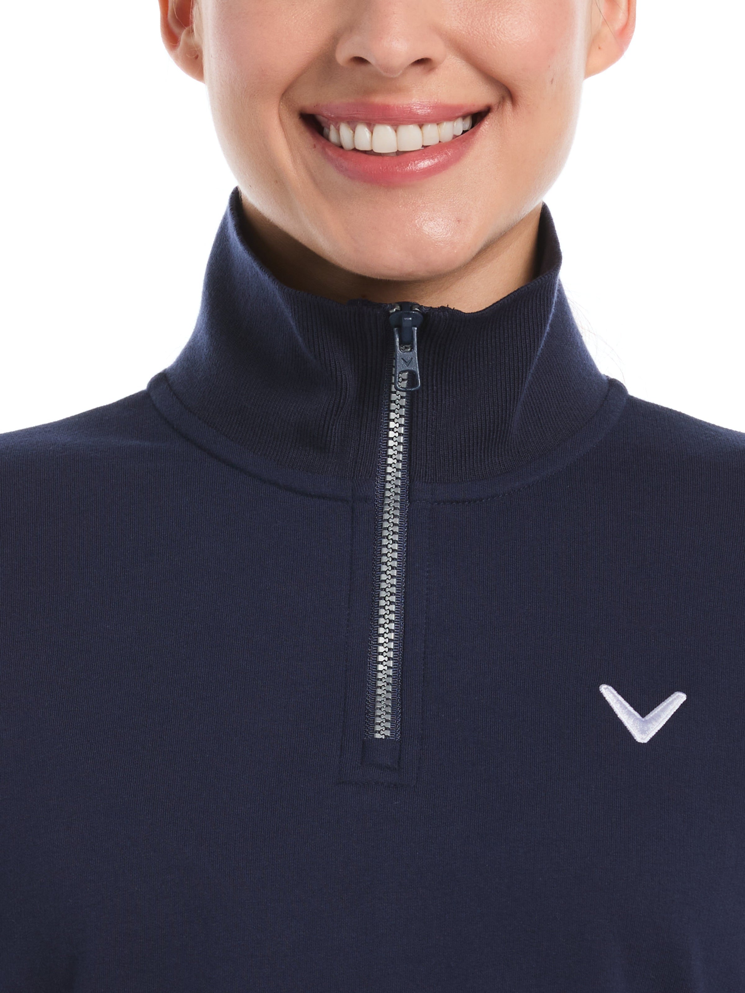 Womens Lightweight Cropped Quarter Zip Golf Shirt