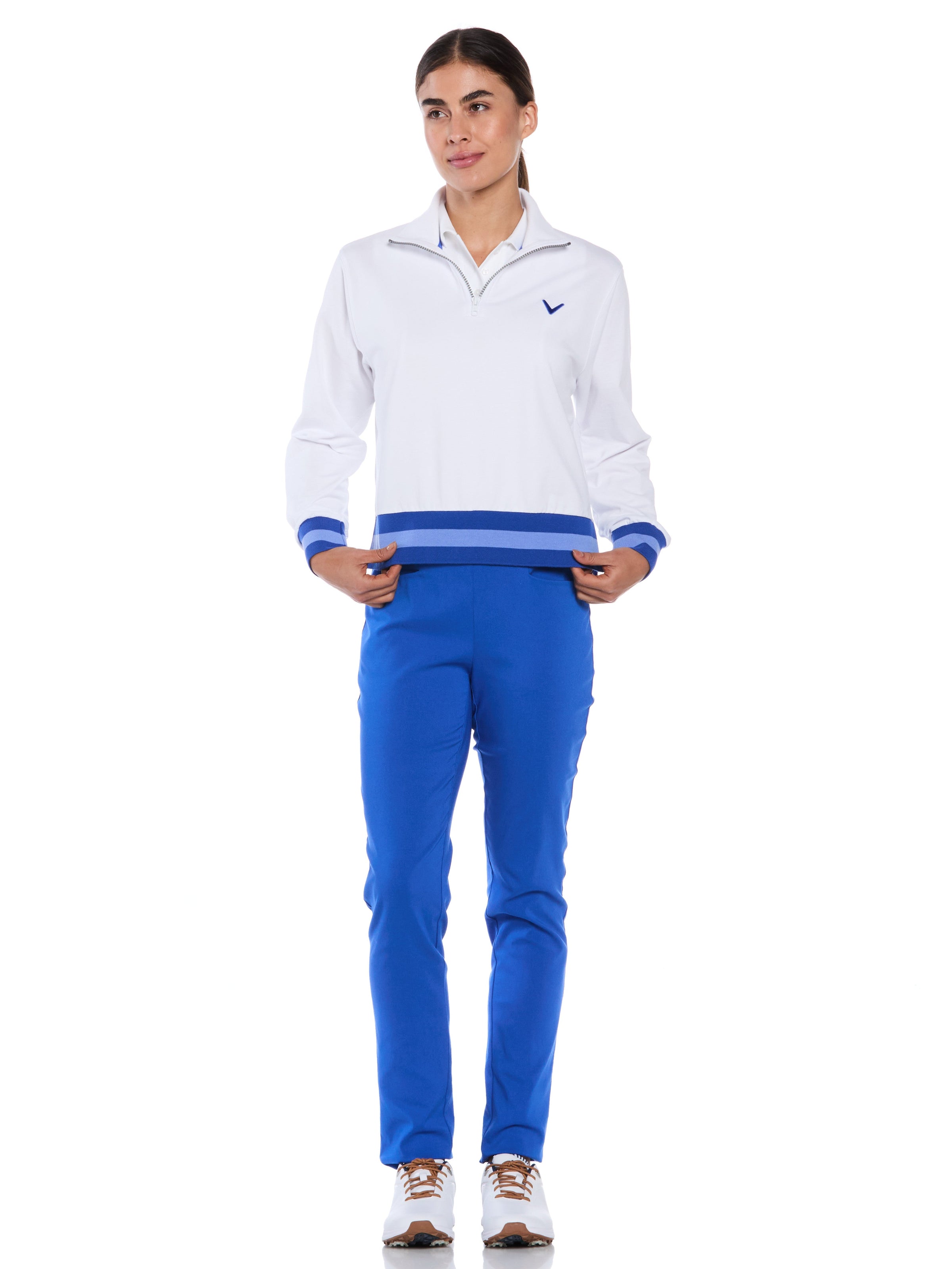 Womens Lightweight Cropped Quarter Zip Golf Shirt