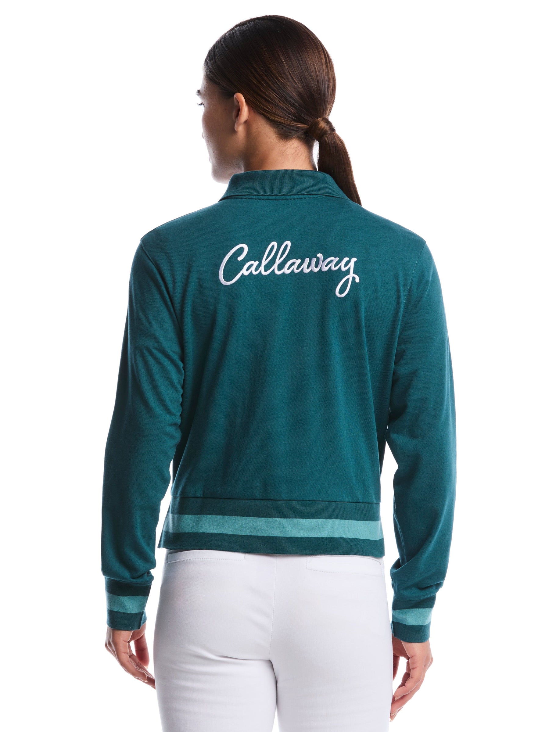 Womens Lightweight Cropped Quarter Zip Golf Shirt