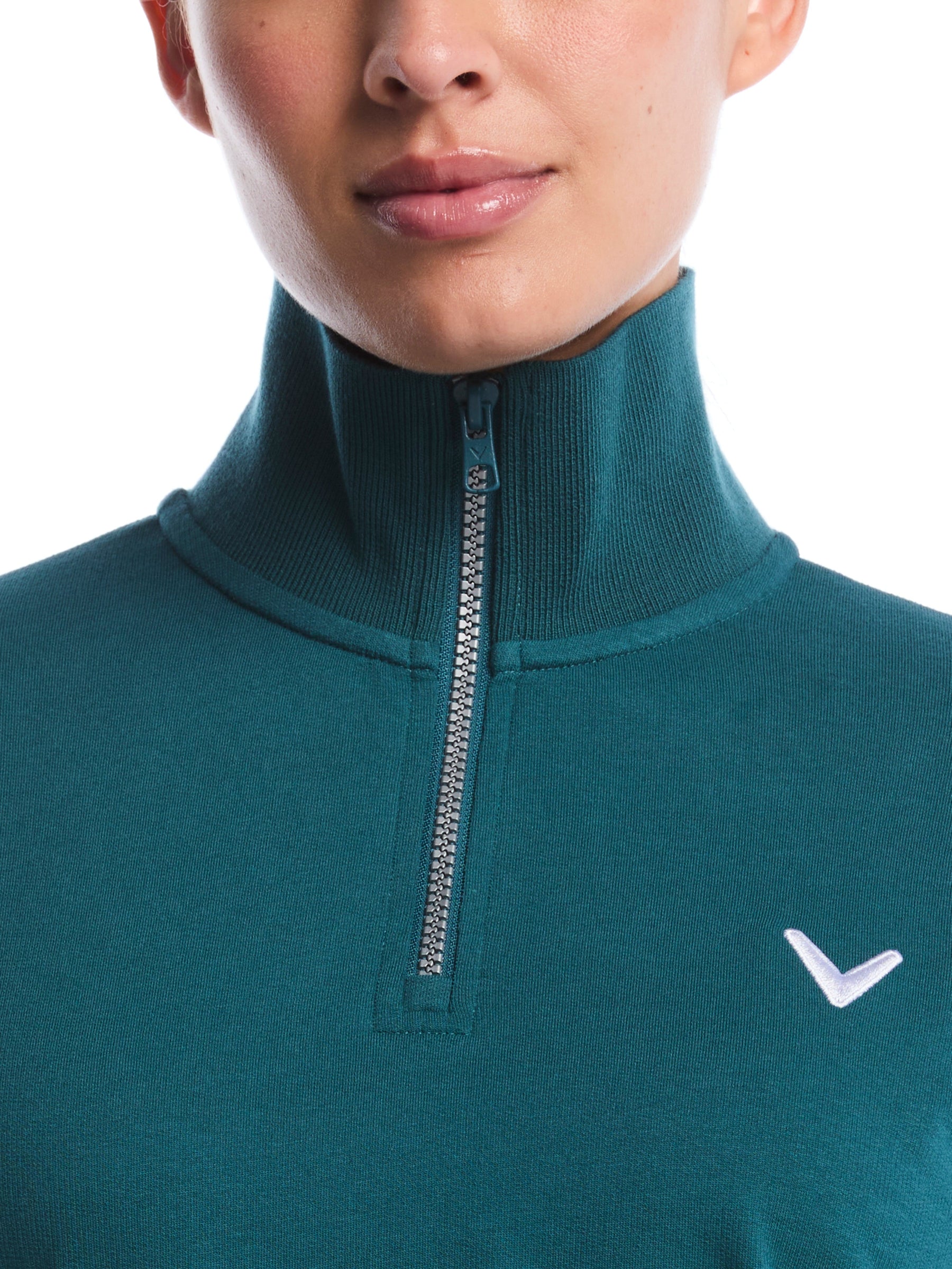 Womens Lightweight Cropped Quarter Zip Golf Shirt