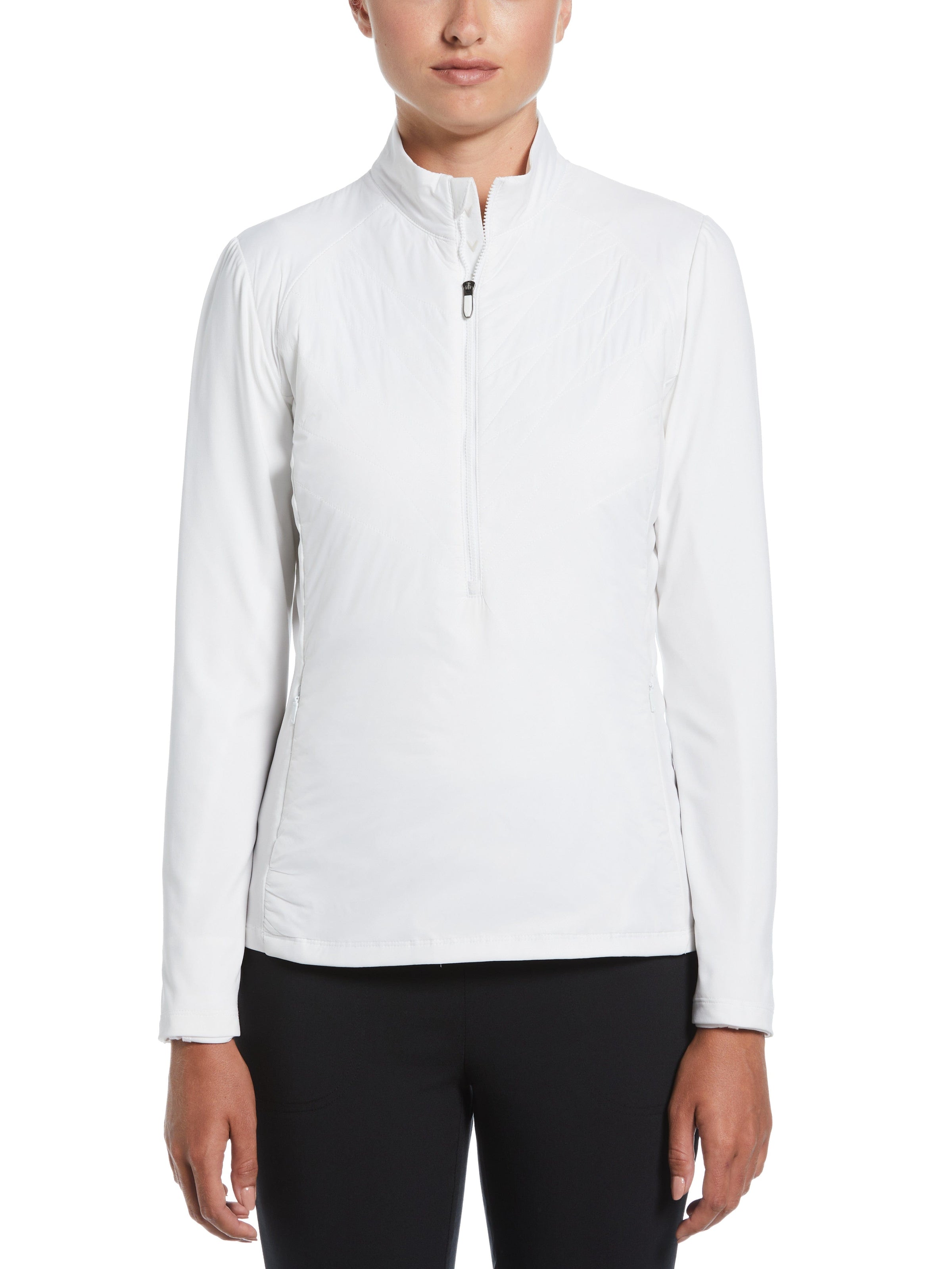 Womens Lightweight Mixed Media Half Zip Windwear