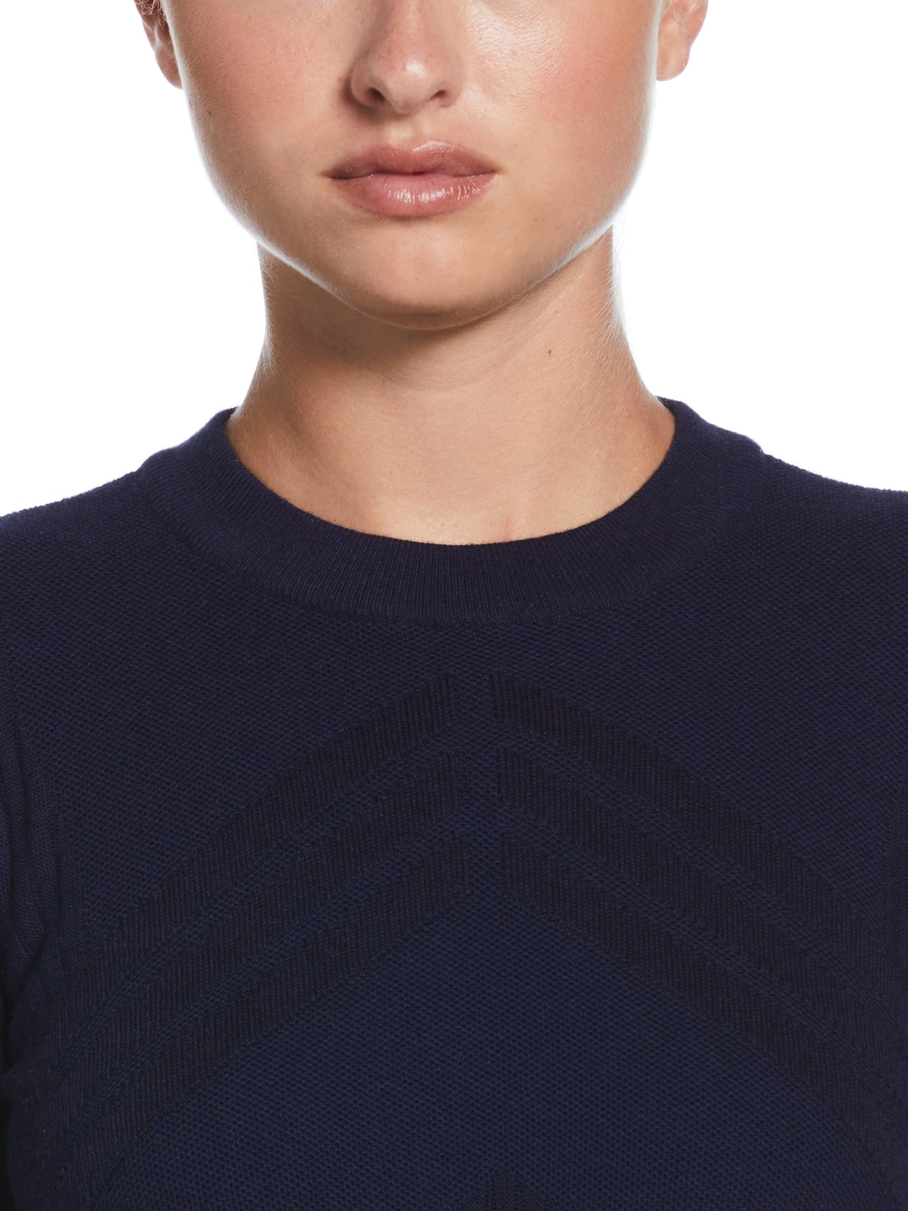 Womens Multi-Stitch Chevron Sweater with Tipping