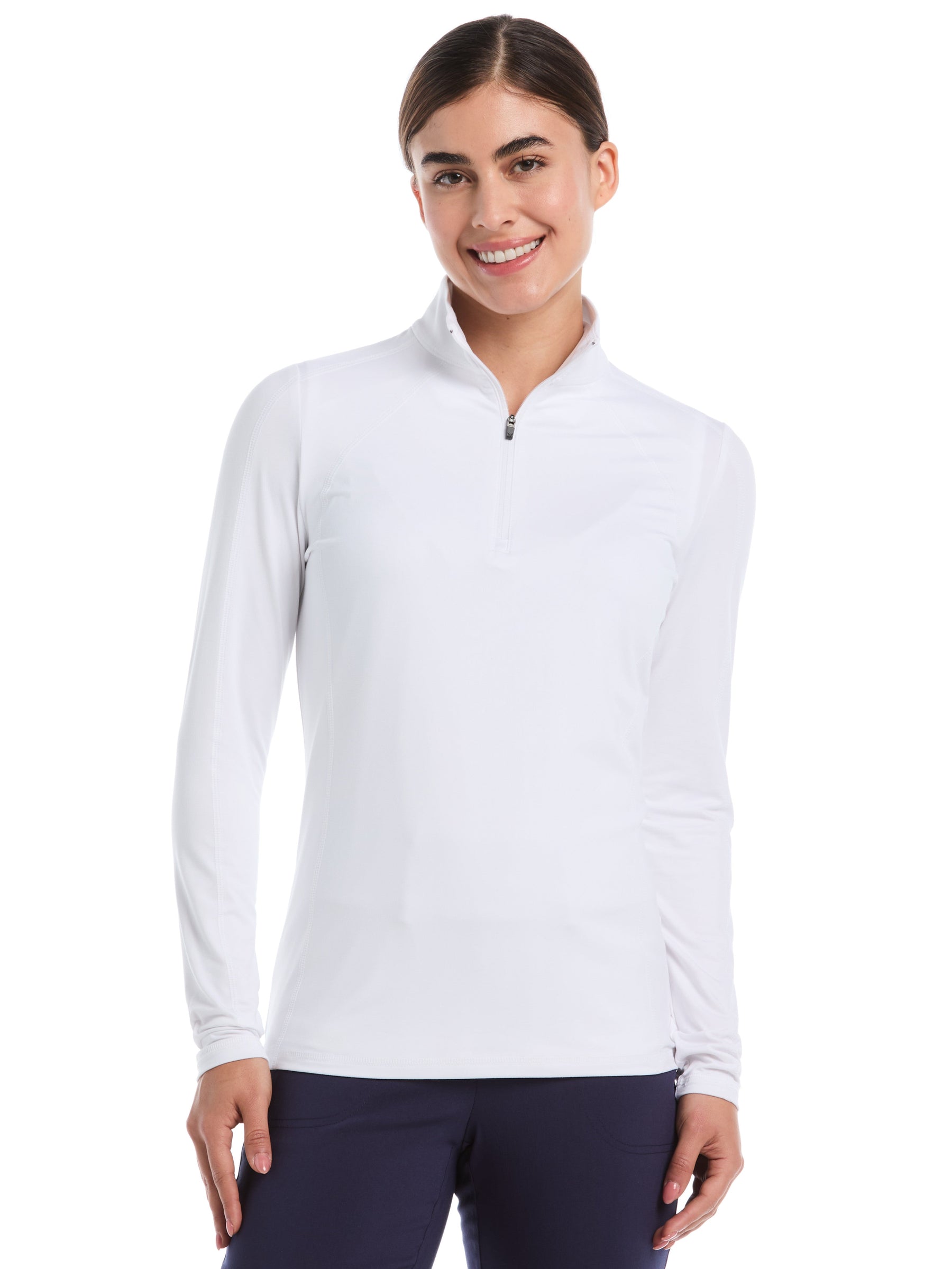 Womens Quarter Zip Brushed Heather Pullover