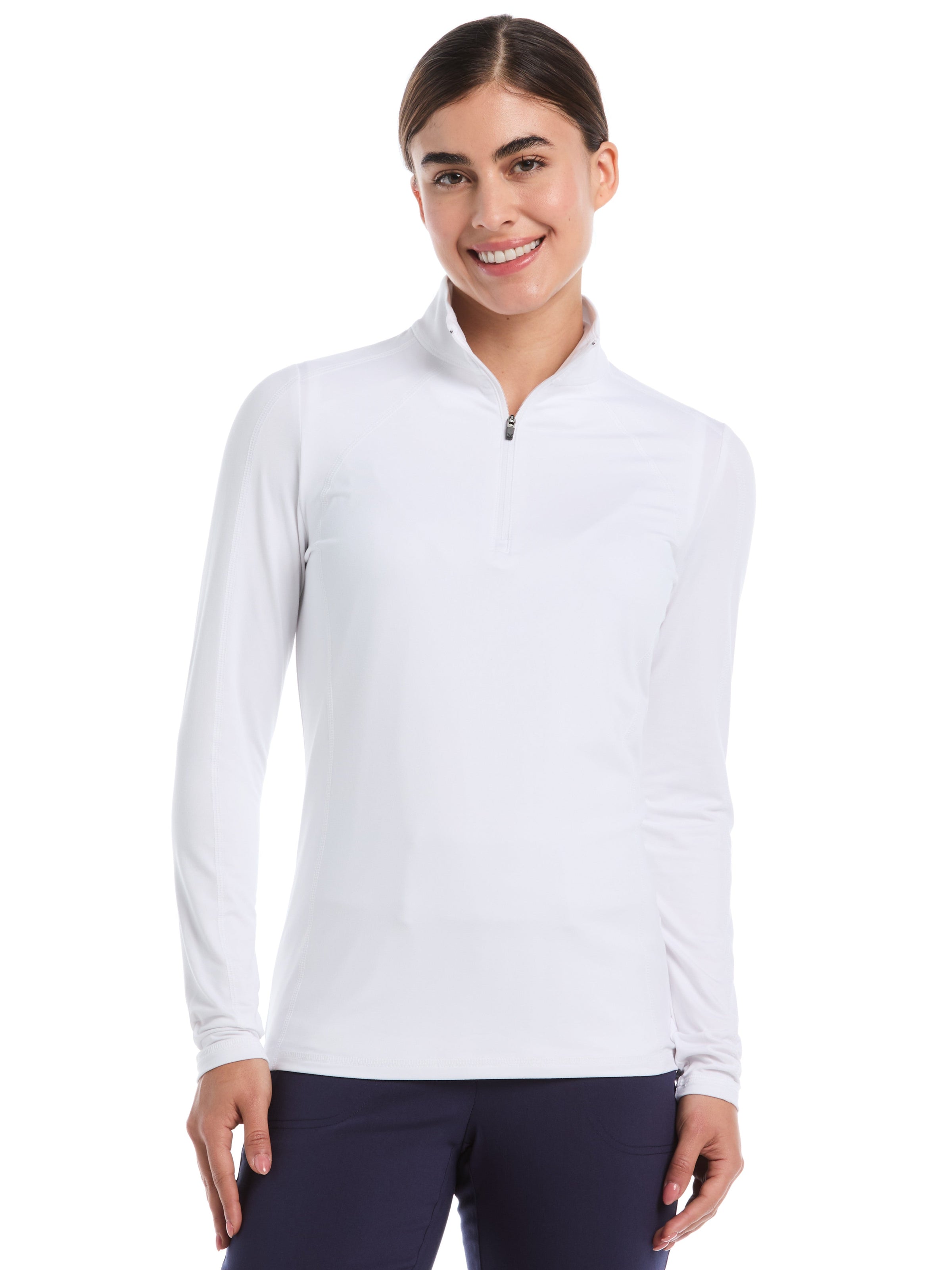 Womens Quarter Zip Brushed Heather Pullover