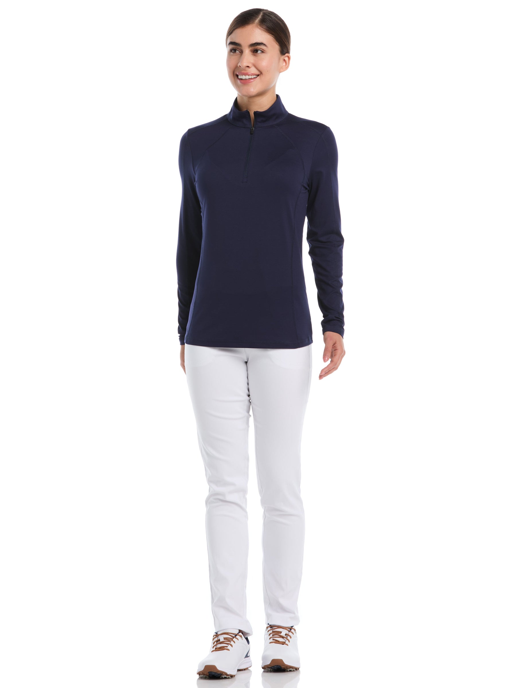 Womens Quarter Zip Brushed Heather Pullover