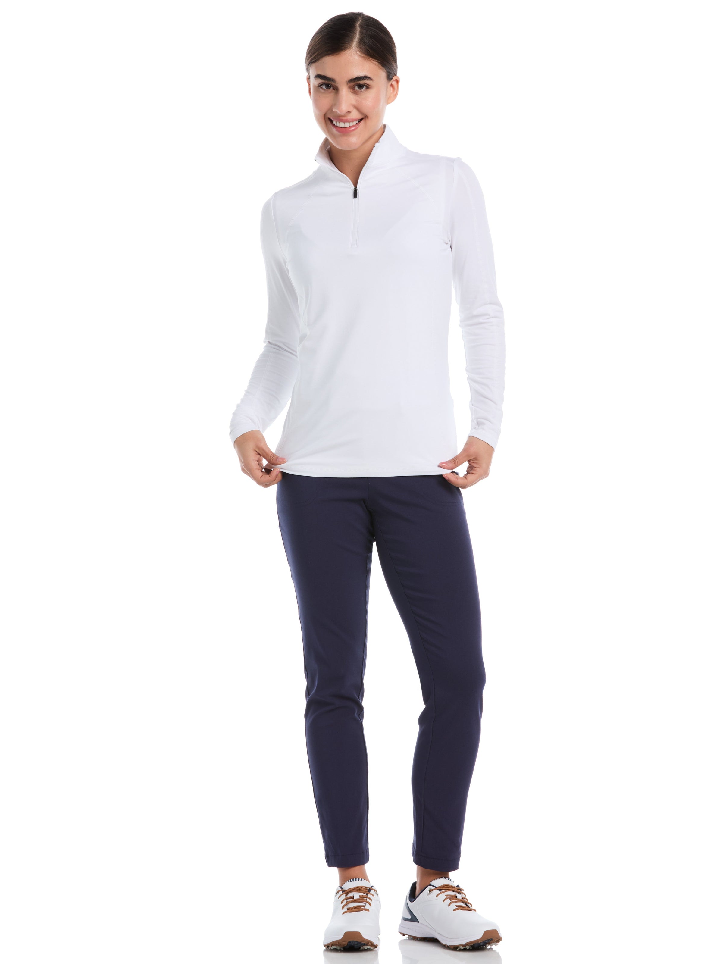 Womens Quarter Zip Brushed Heather Pullover