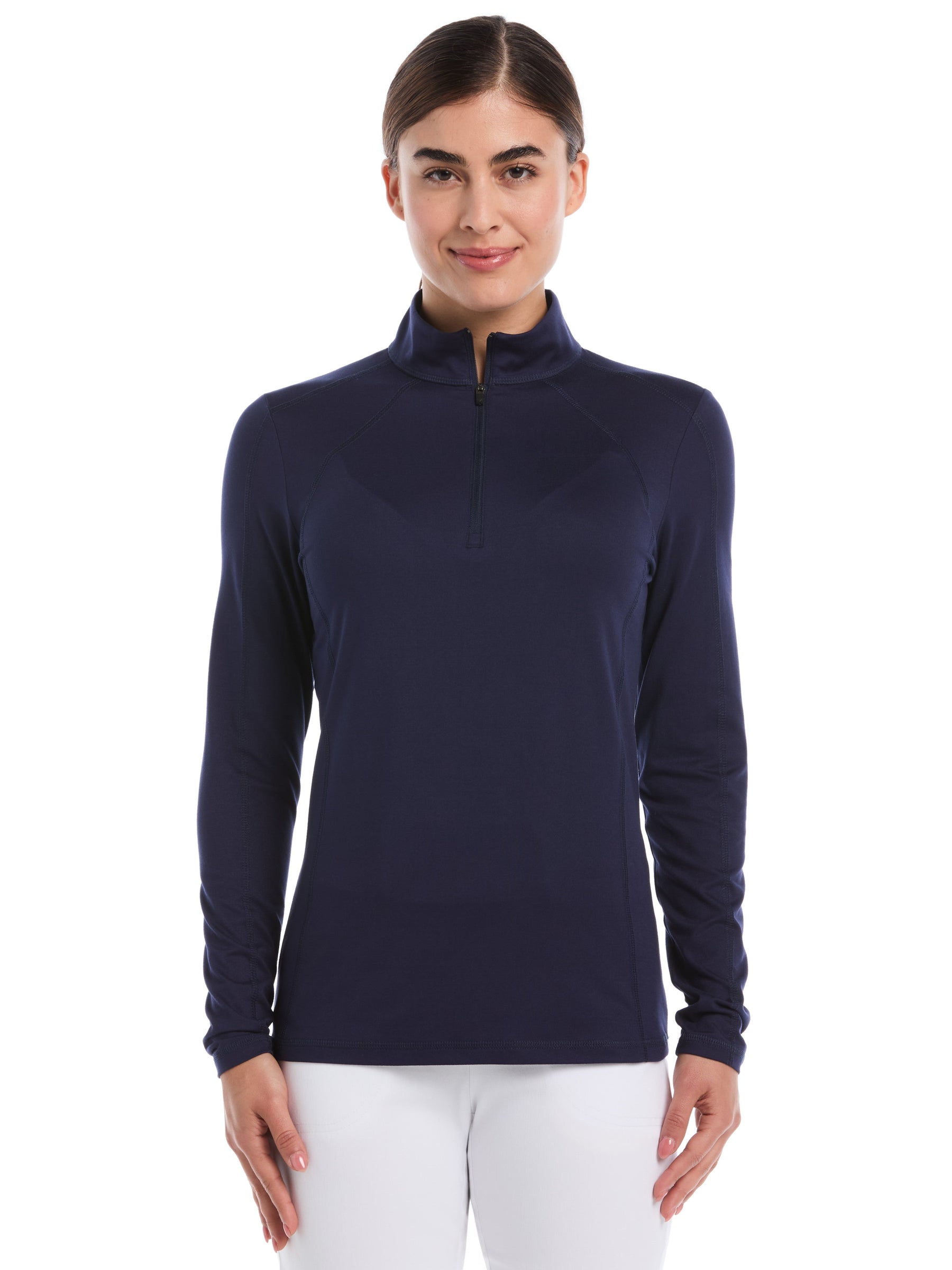 Womens Quarter Zip Brushed Heather Pullover