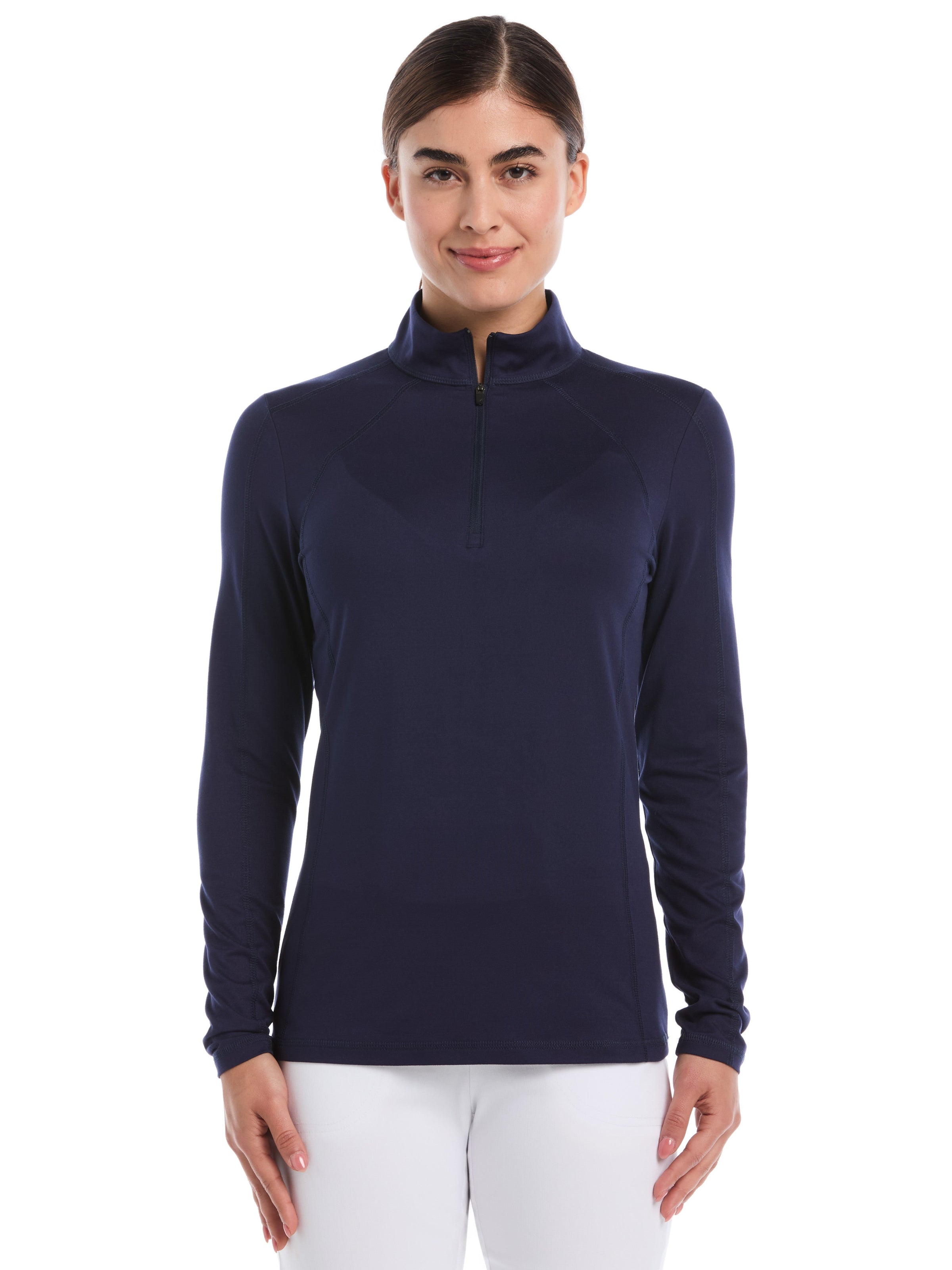 Womens Quarter Zip Brushed Heather Pullover