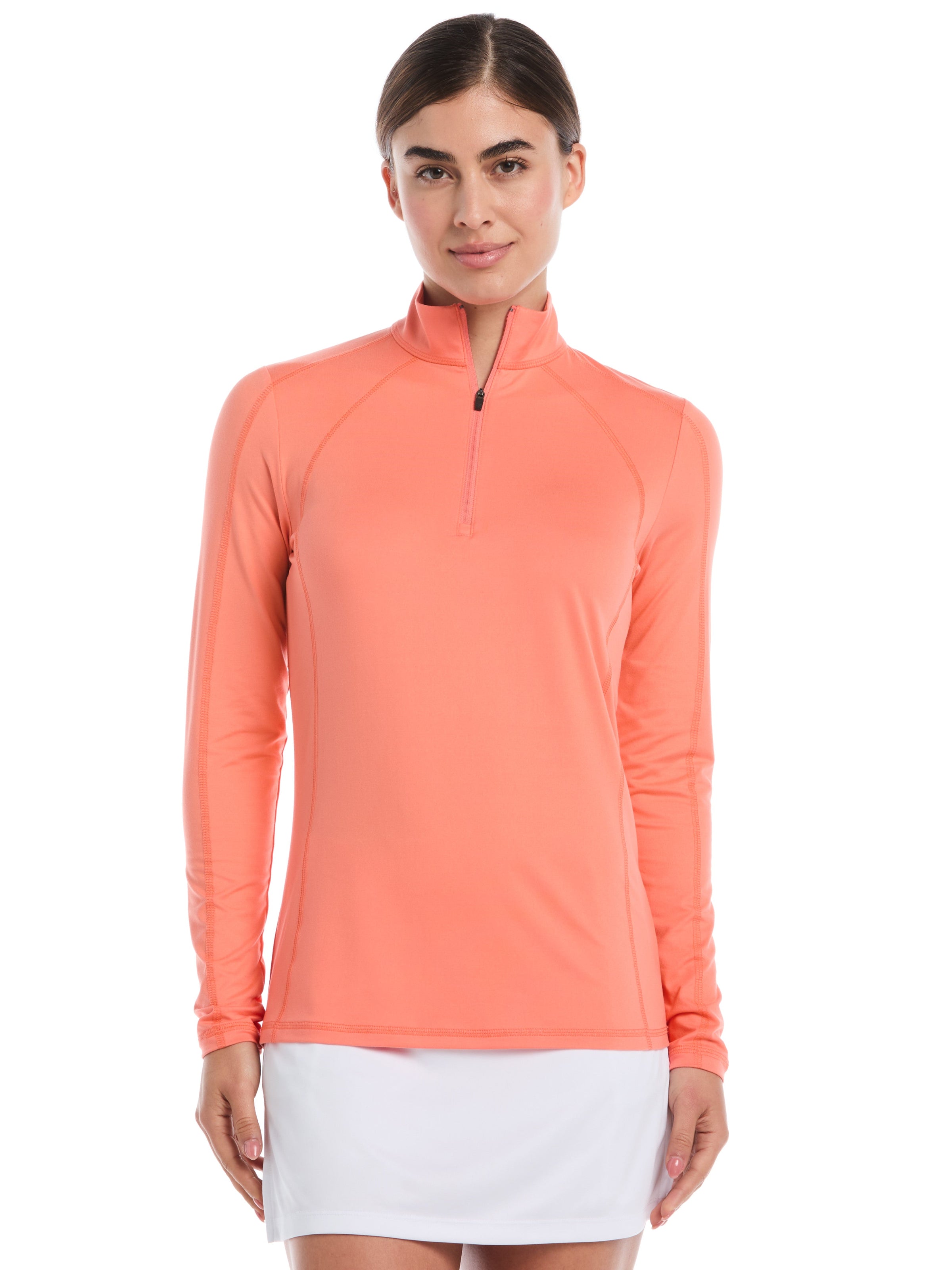 Womens Quarter Zip Brushed Heather Pullover