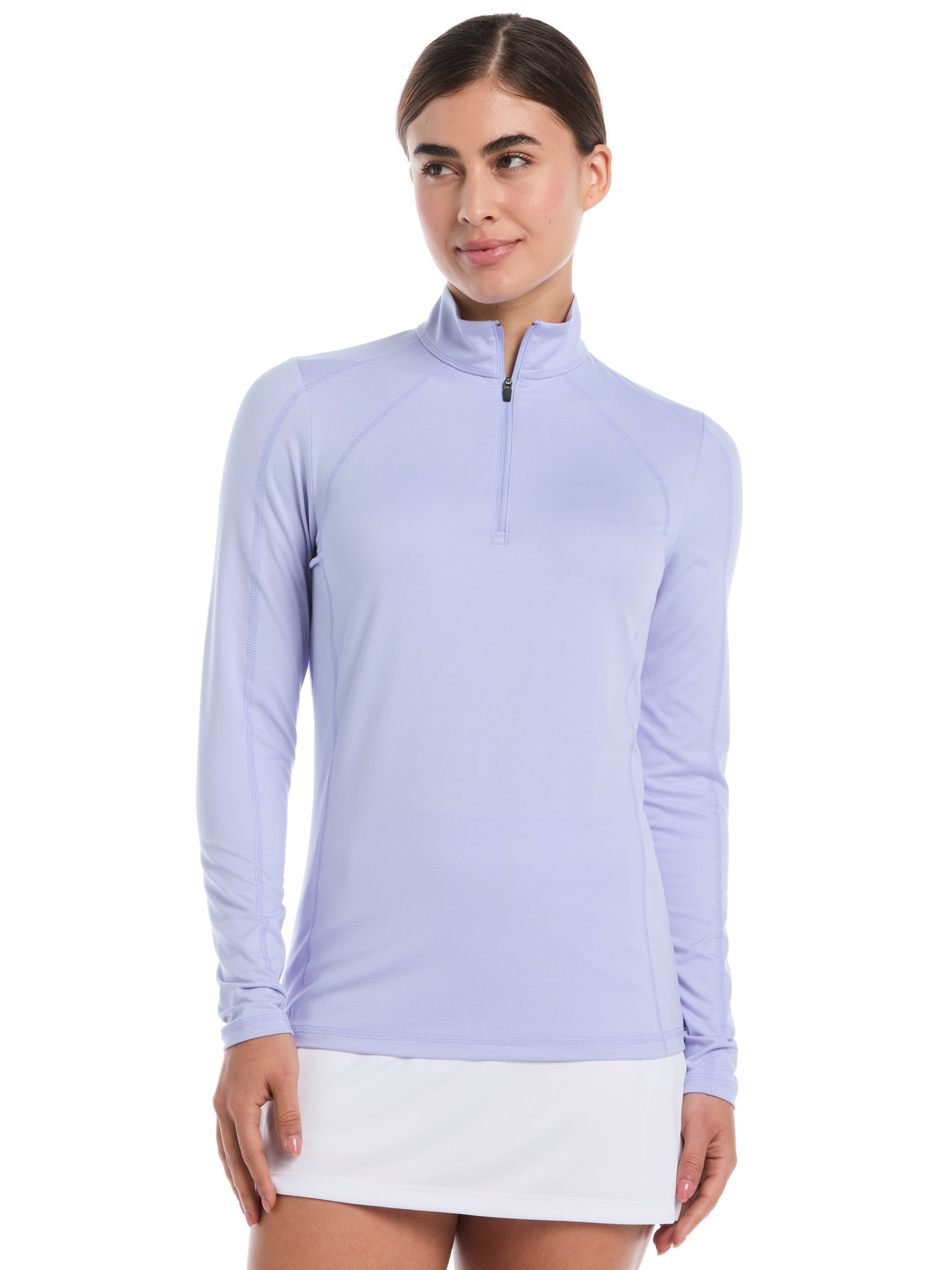 Womens Quarter Zip Brushed Heather Pullover