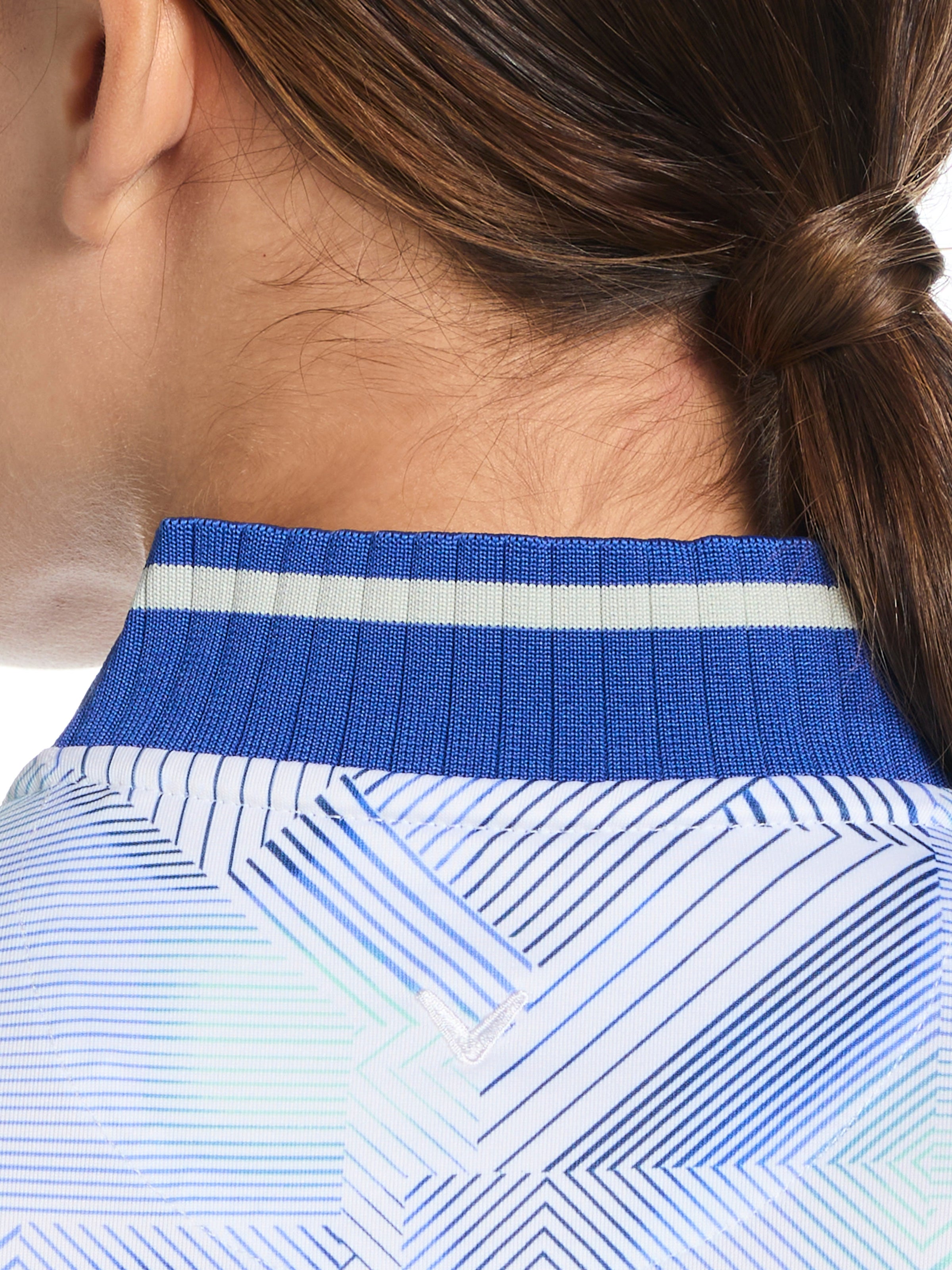 Womens Quarter Zip Rib Collar Golf Shirt