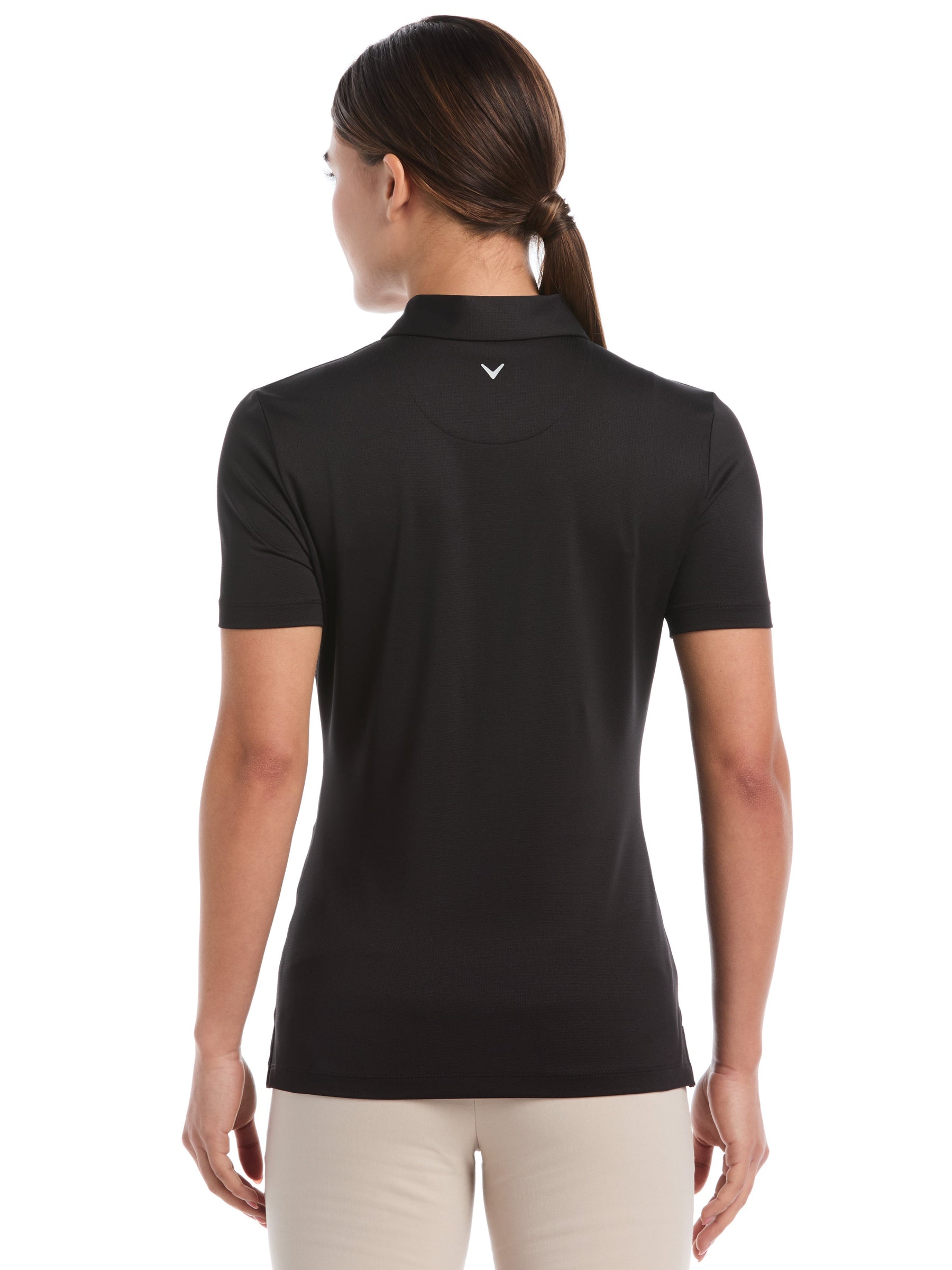 Womens Quarter Zip Solid Golf Polo