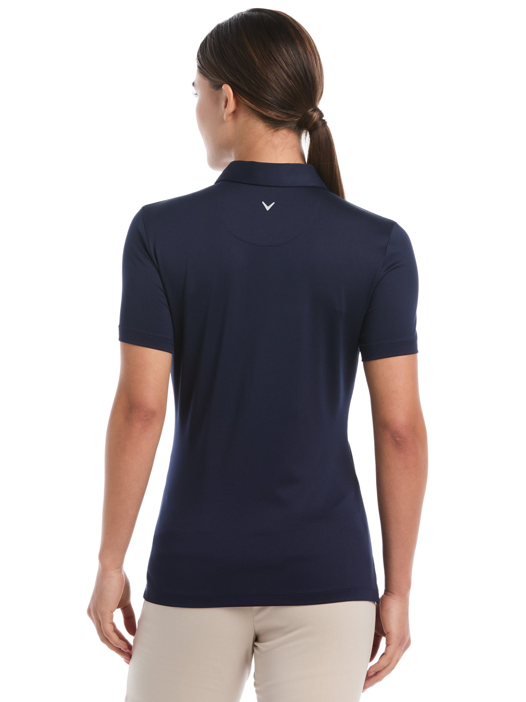 Womens Quarter Zip Solid Golf Polo