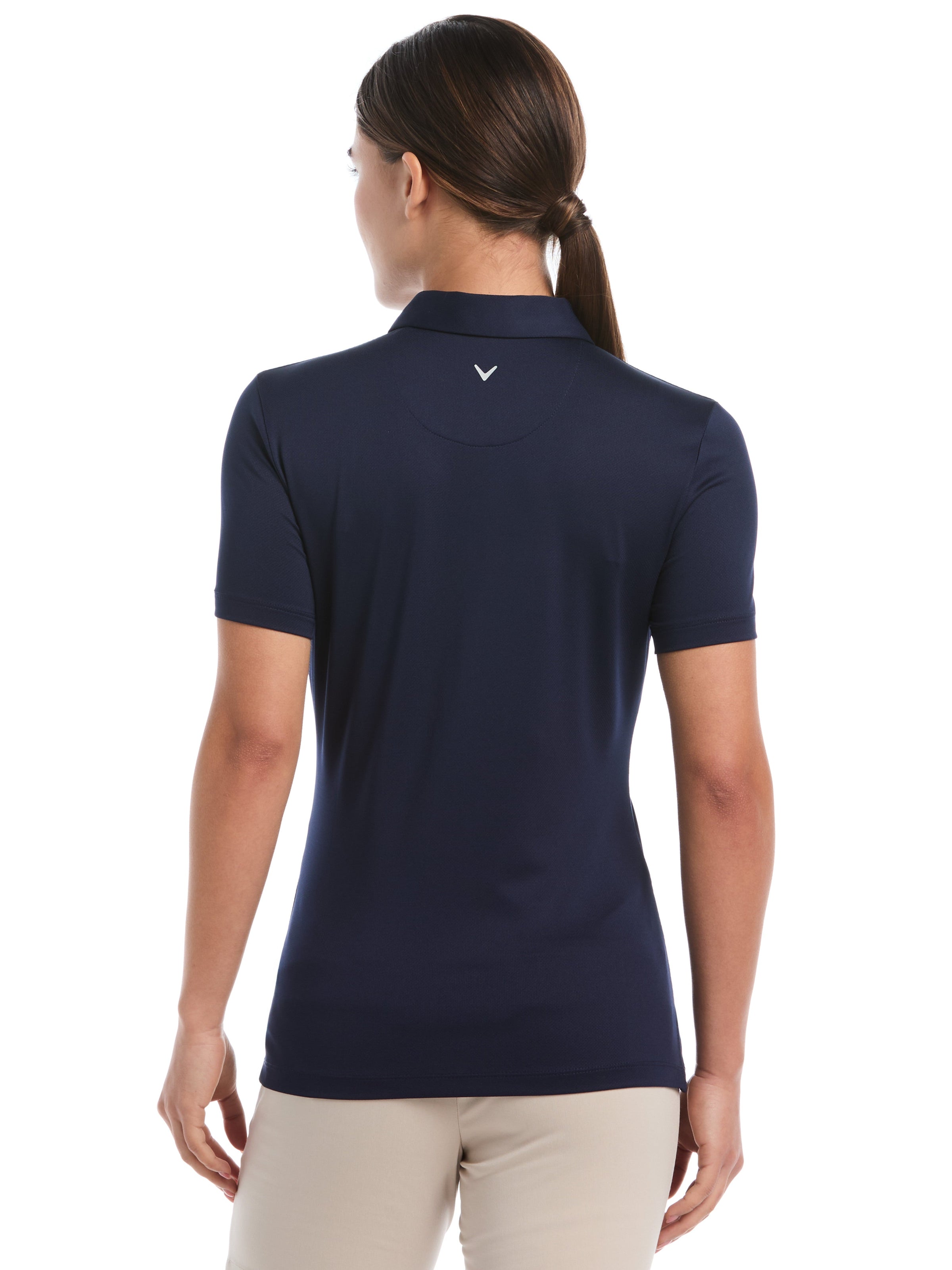 Womens Quarter Zip Solid Golf Polo
