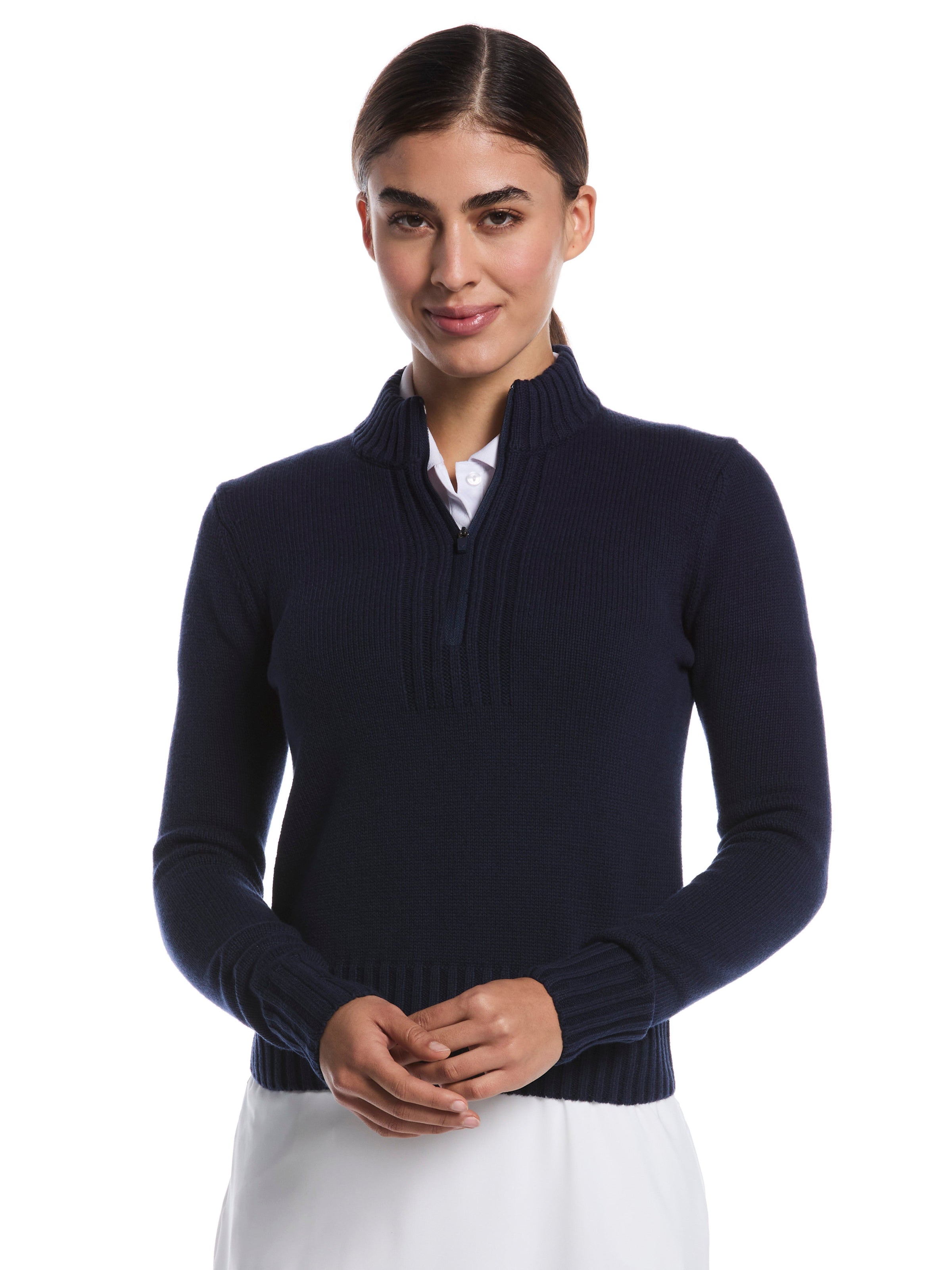 Womens Quarter Zip Sweater