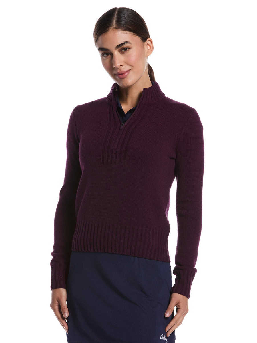 Womens Quarter Zip Sweater